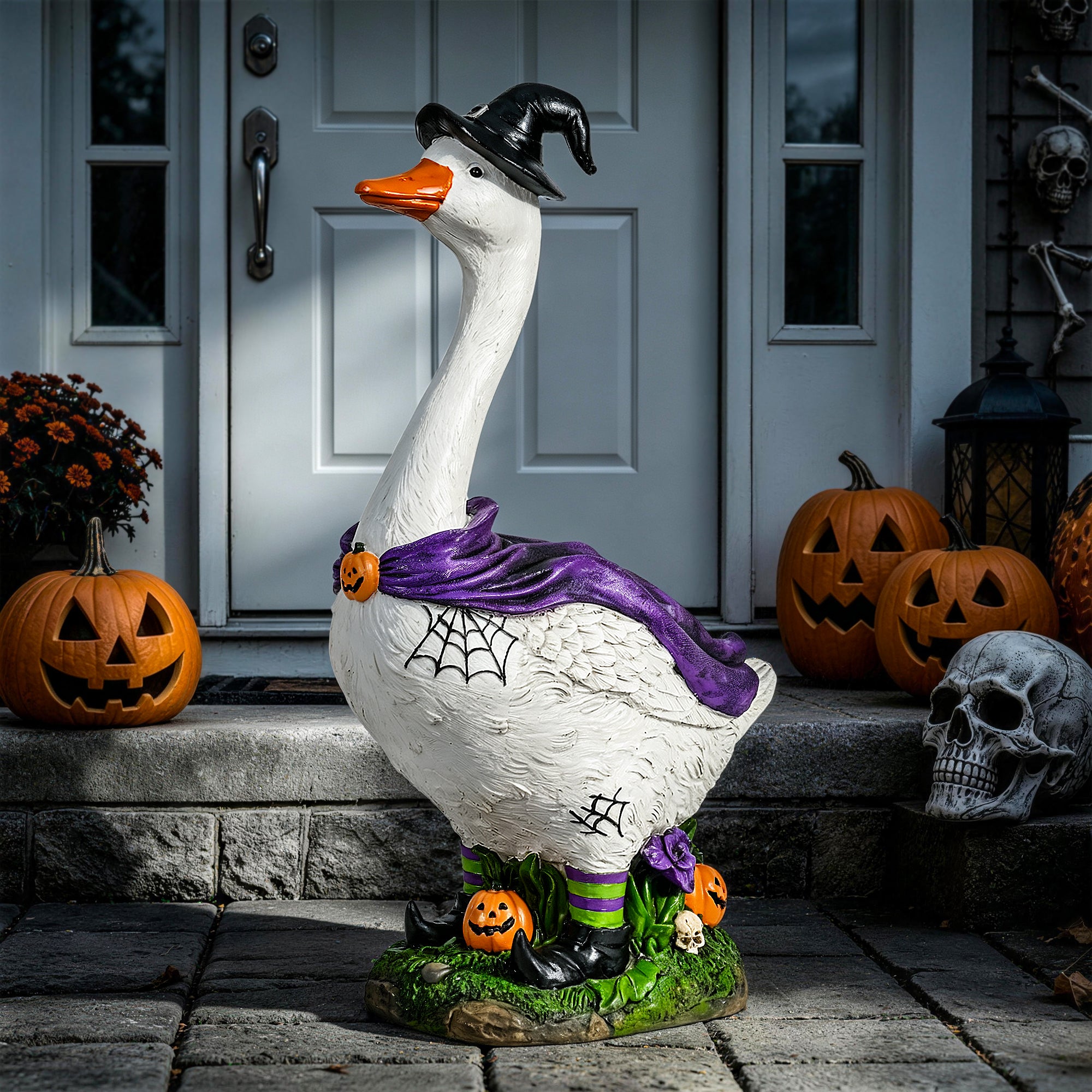 GIGALUMI 20" Halloween Witch Porch Goose for Outdoor Halloween Decorations