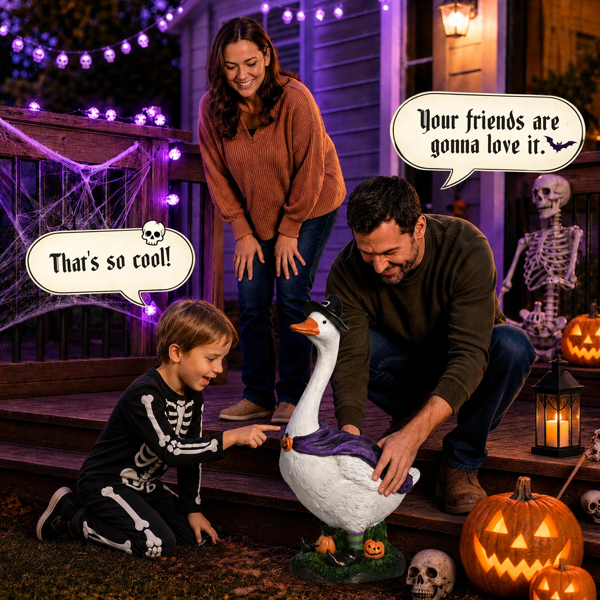 GIGALUMI 20" Halloween Witch Porch Goose for Outdoor Halloween Decorations