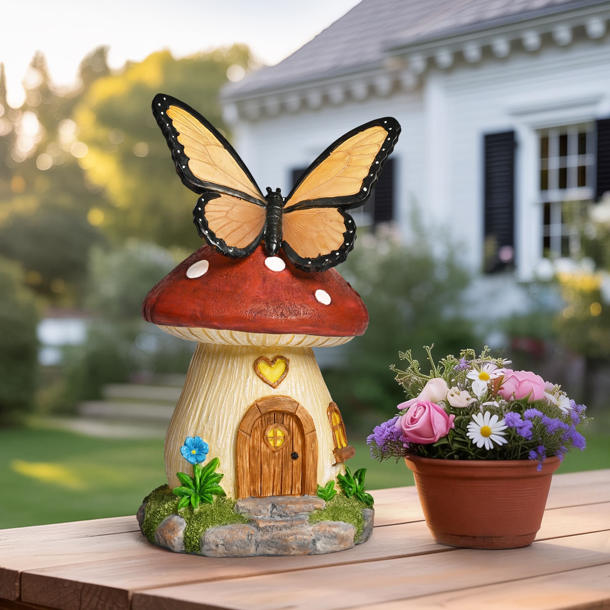 GIGALUMI Fairy Garden Houses Mushroom Garden Statues