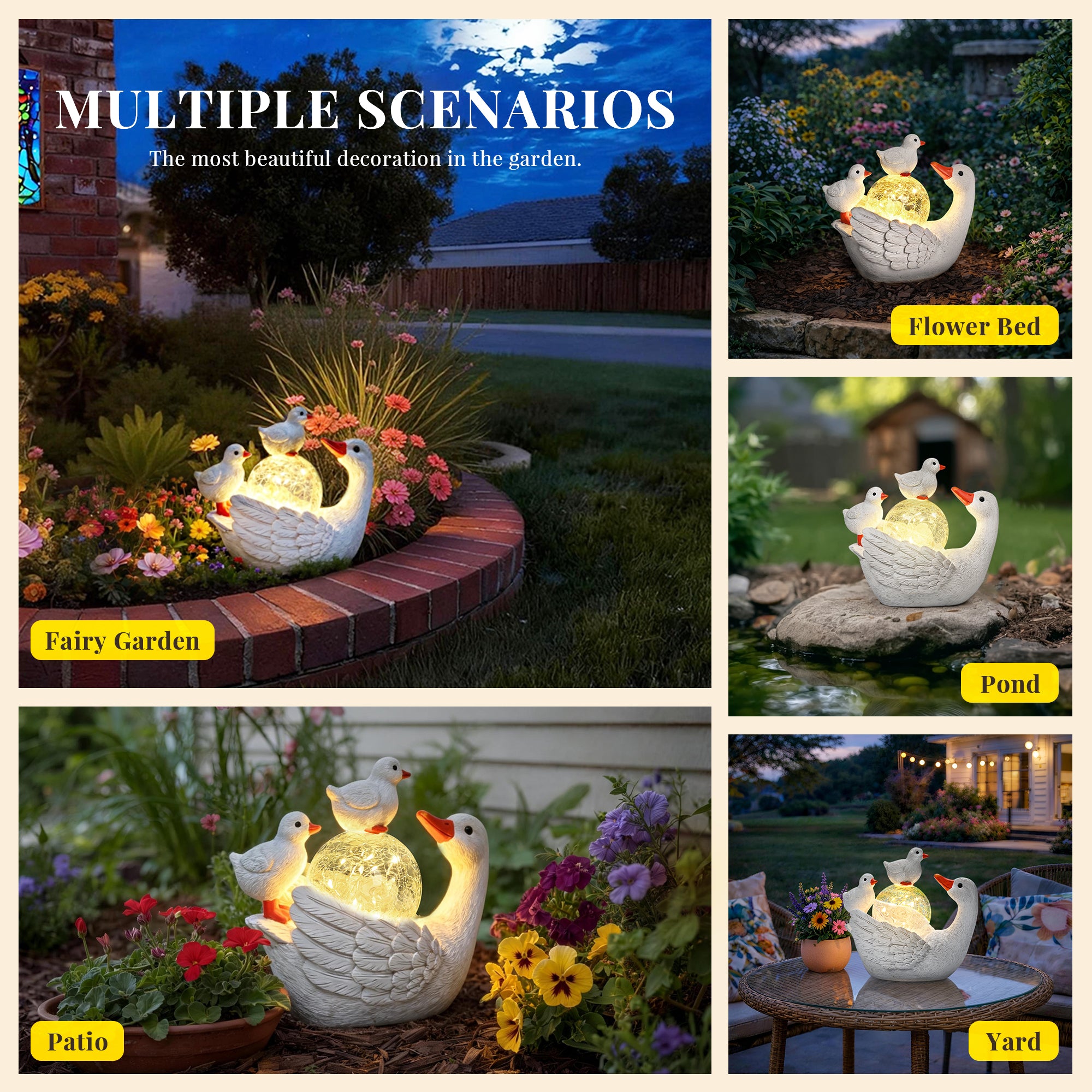 GIGALUMI Porch Goose Statue 6.7"