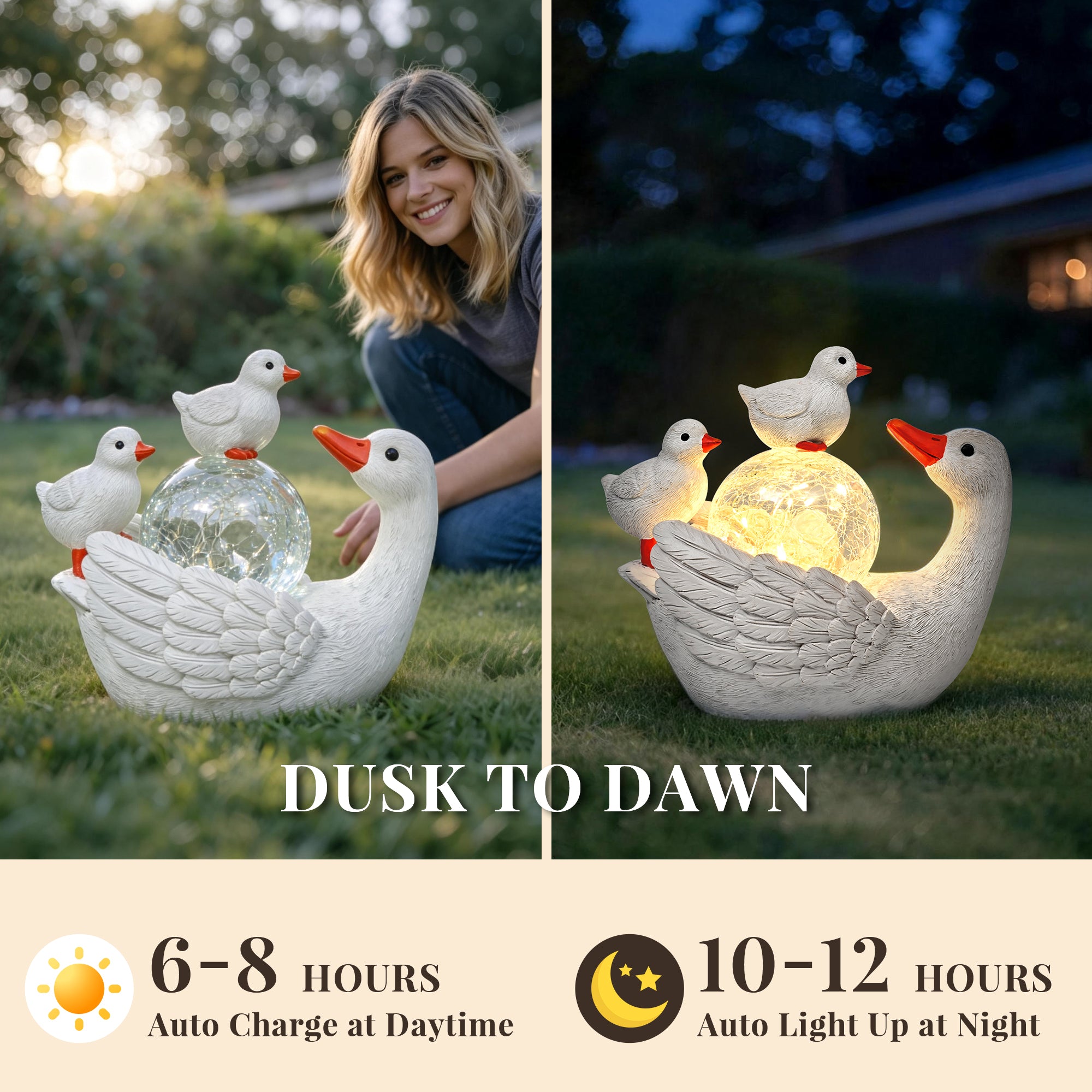 GIGALUMI Porch Goose Statue 6.7"