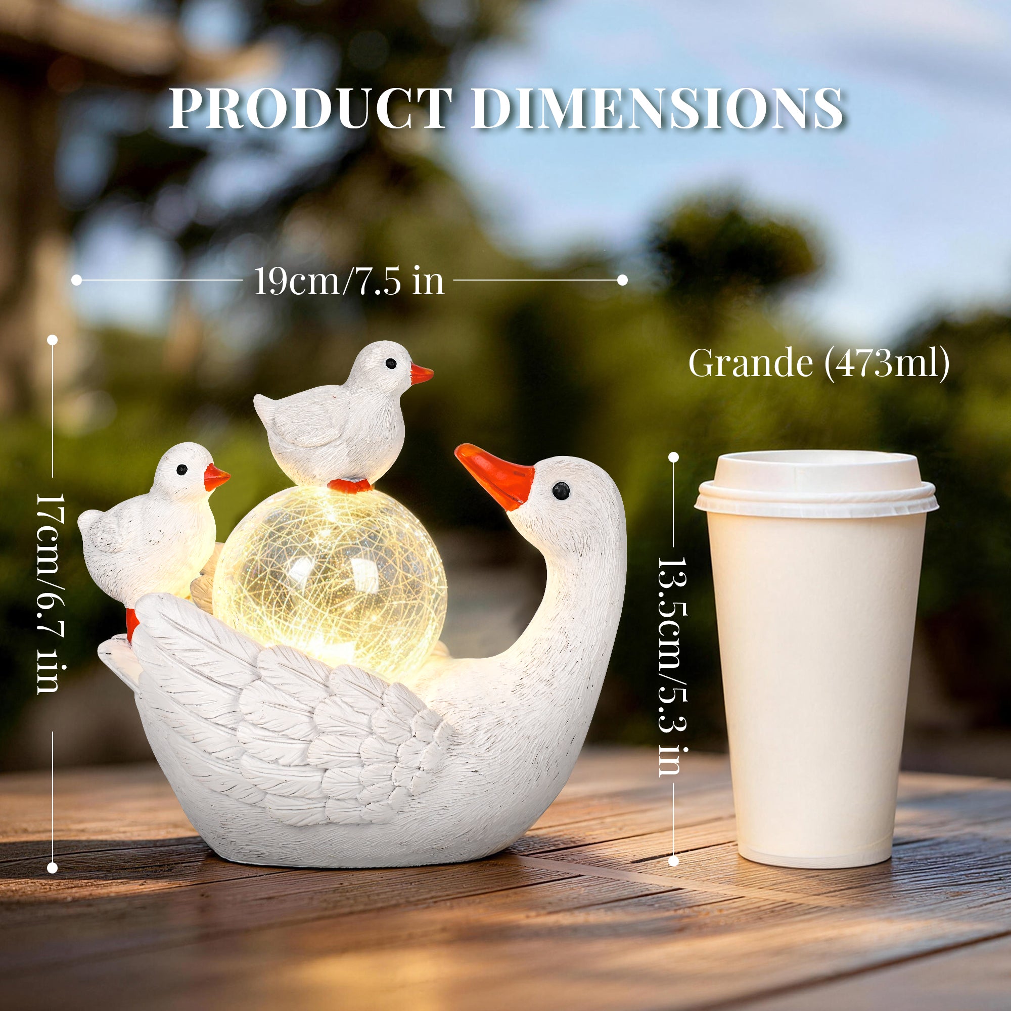 GIGALUMI Porch Goose Statue 6.7"
