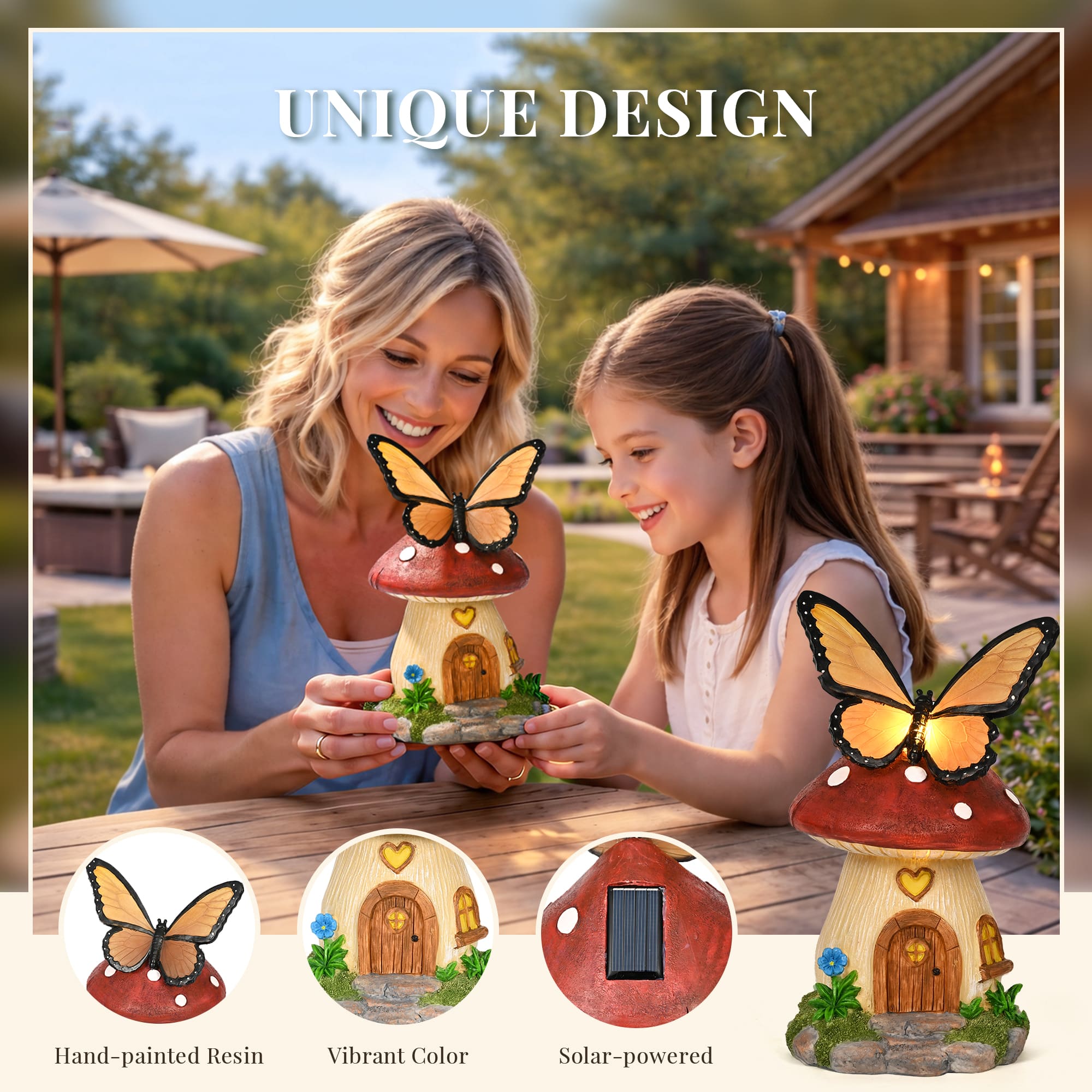 GIGALUMI Fairy Garden Houses Mushroom Garden Statues