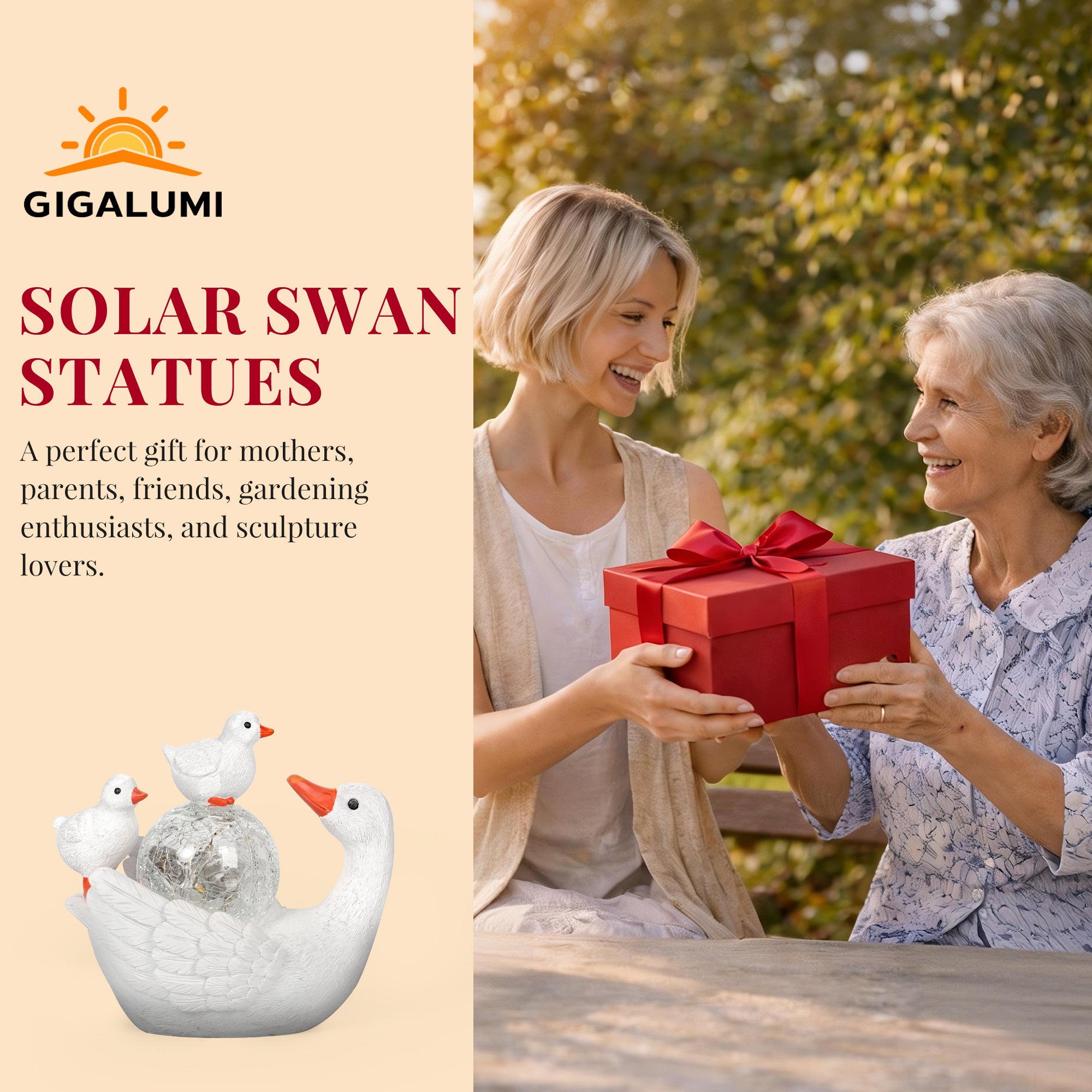 GIGALUMI Porch Goose Statue 6.7"