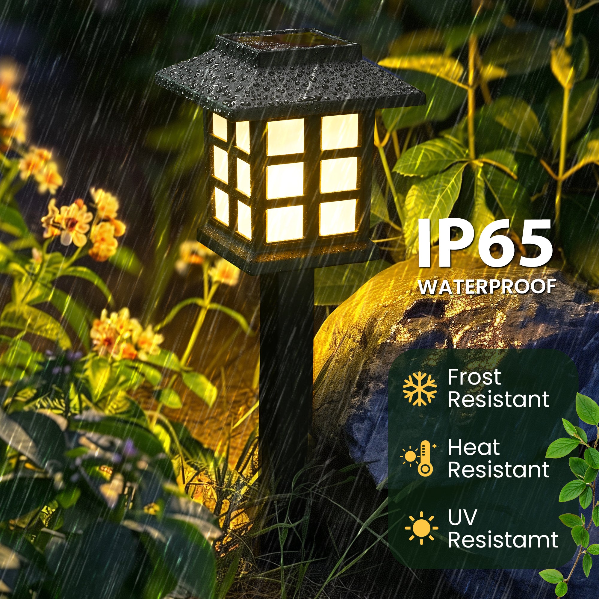GIGALUMI 10 Pack  LED Solar Pathway Lights