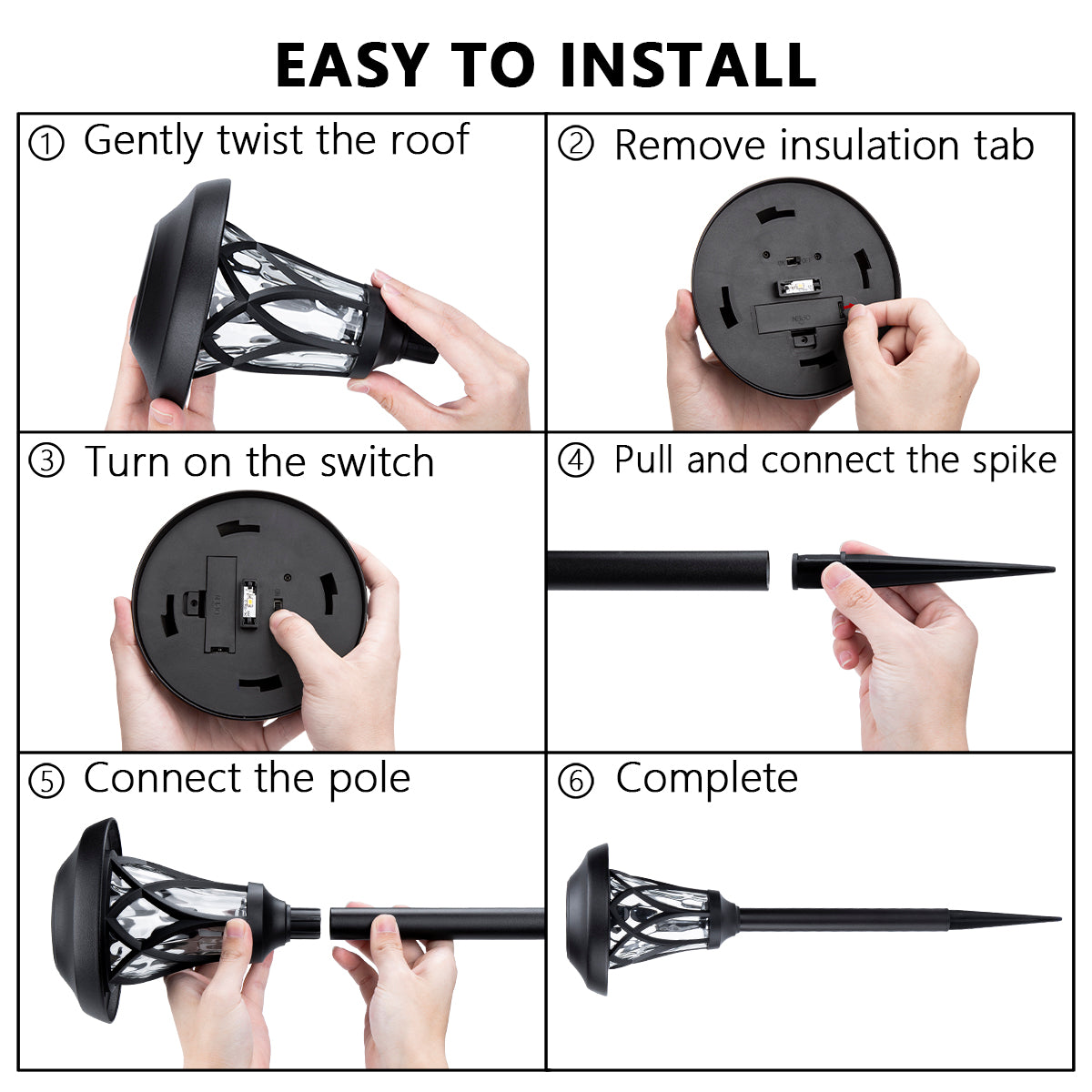 Gigalumi Tulip Designed Solar Yard Lights Set (6 Pack)