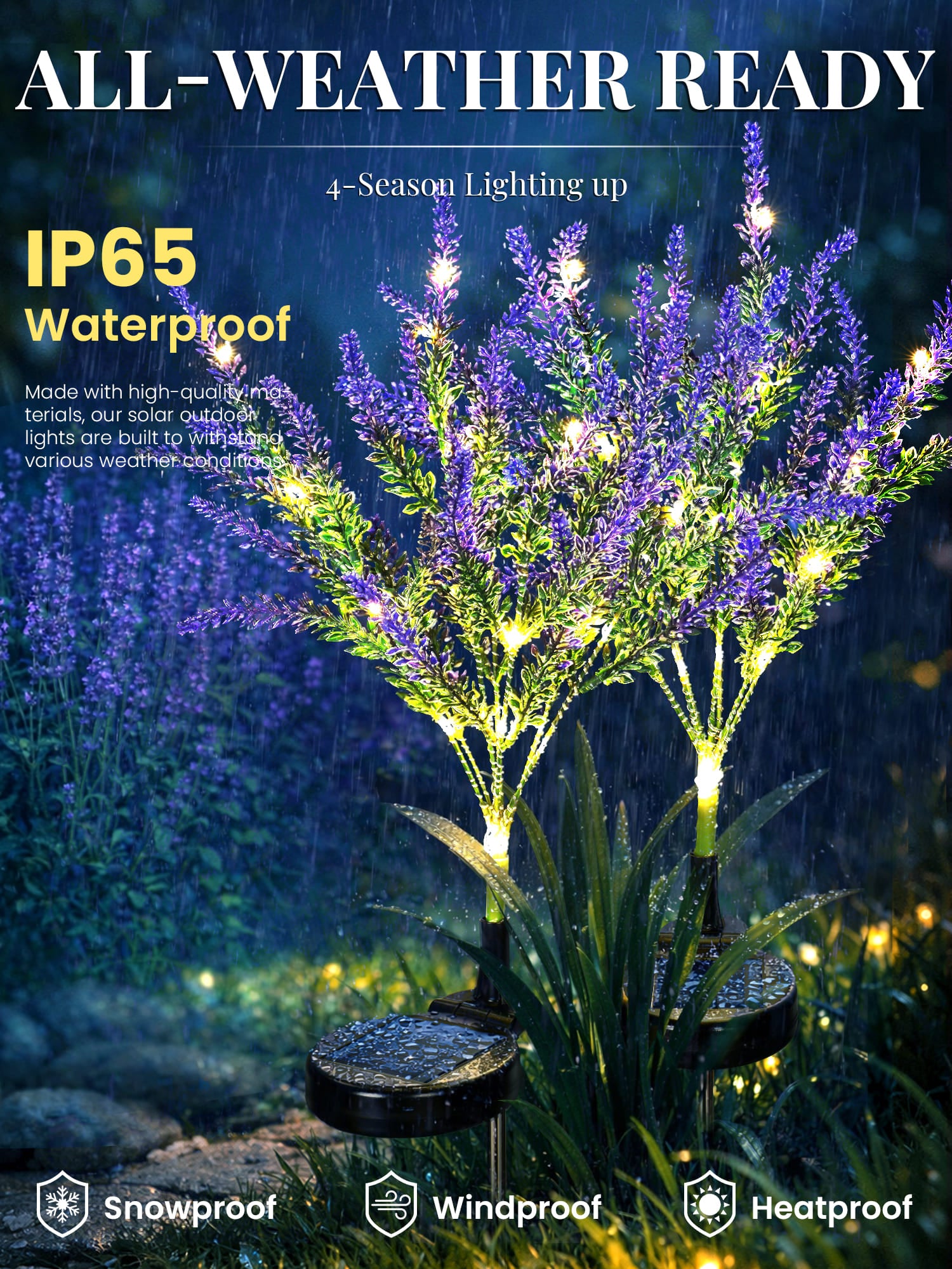 GIGALUMI Artificial Lavender Solar Lights