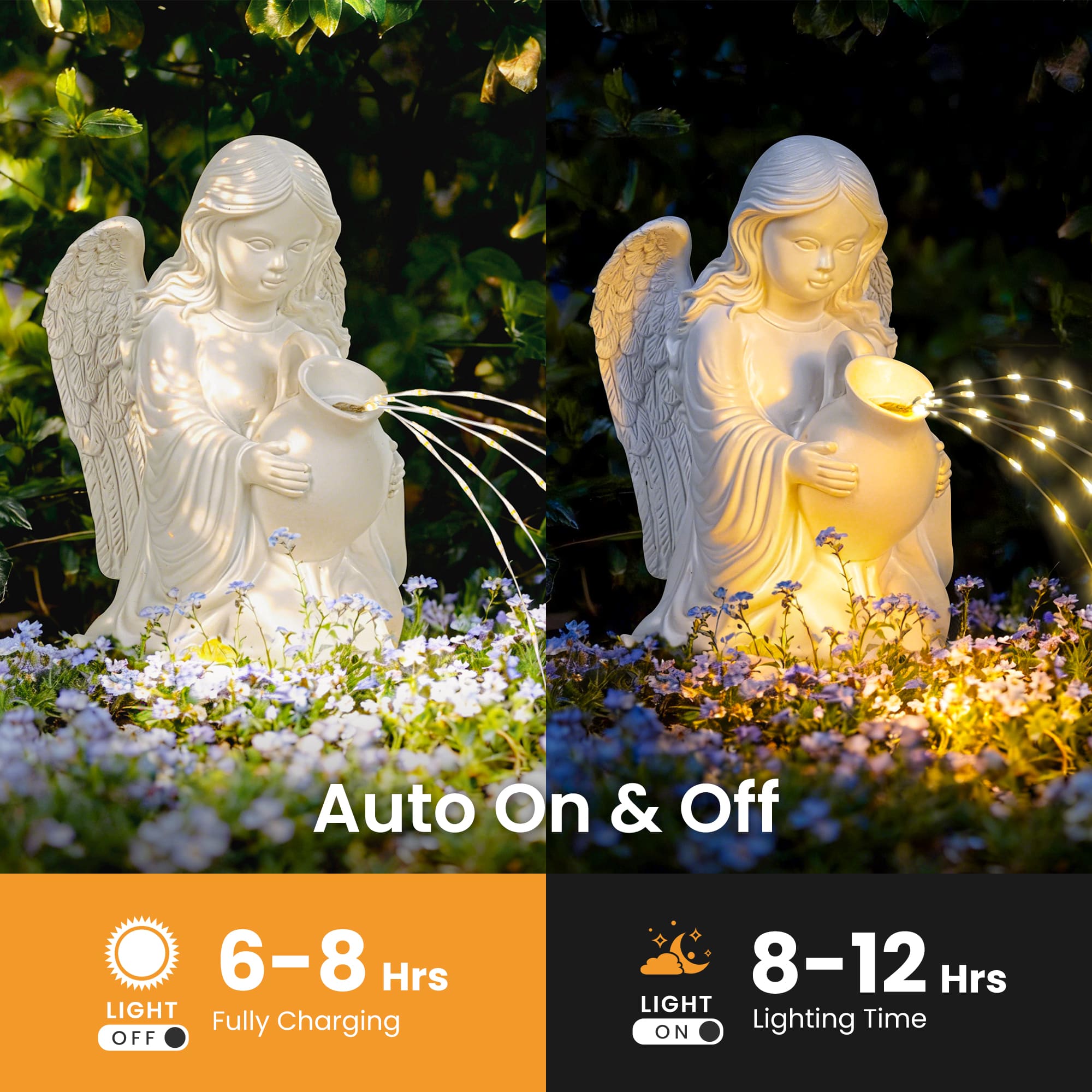 GIGALUMI Solar Powered Angel Statues