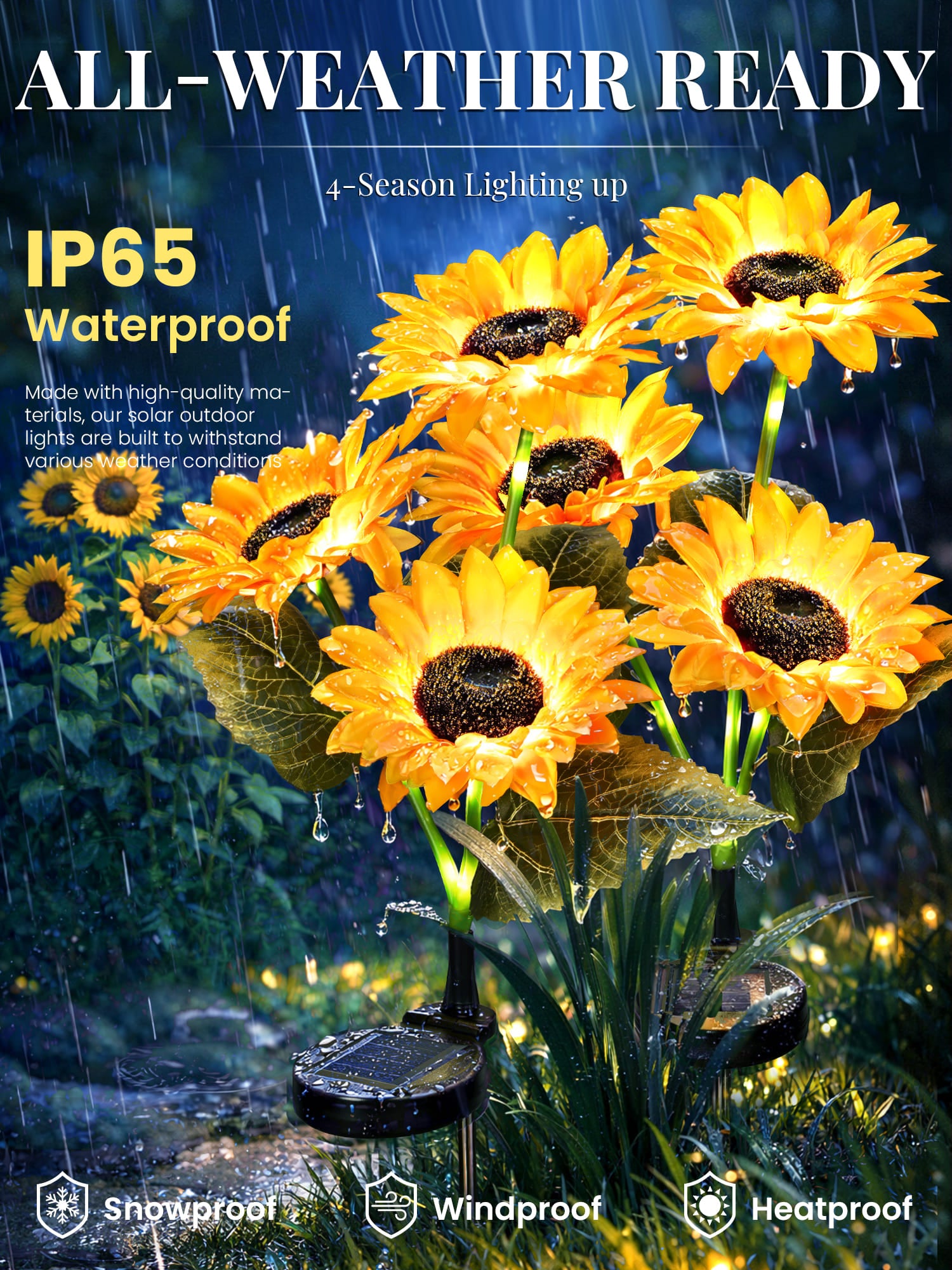 GIGALUMI Artificial Sunflower Solar Lights