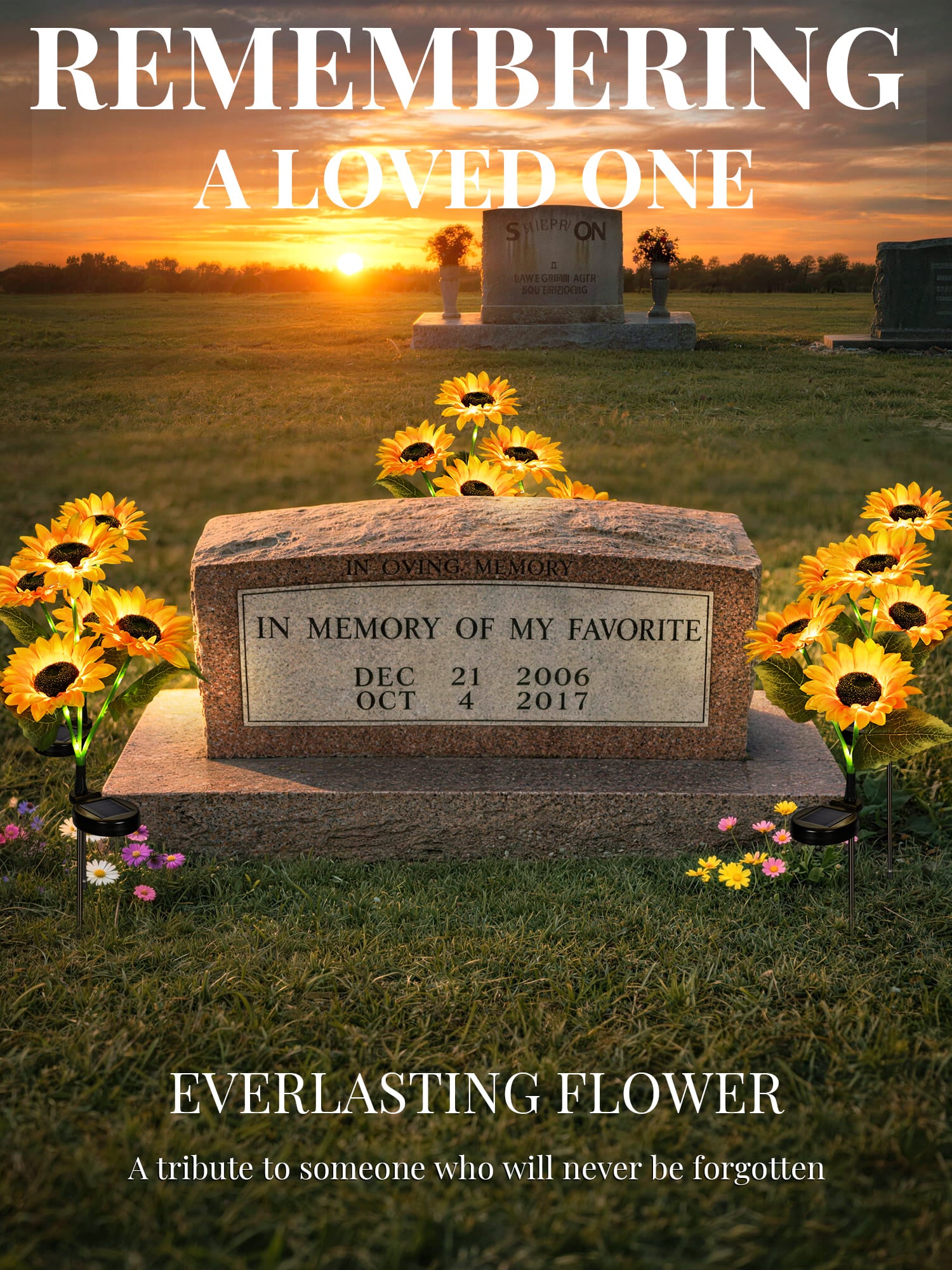 GIGALUMI Artificial Sunflower Solar Lights