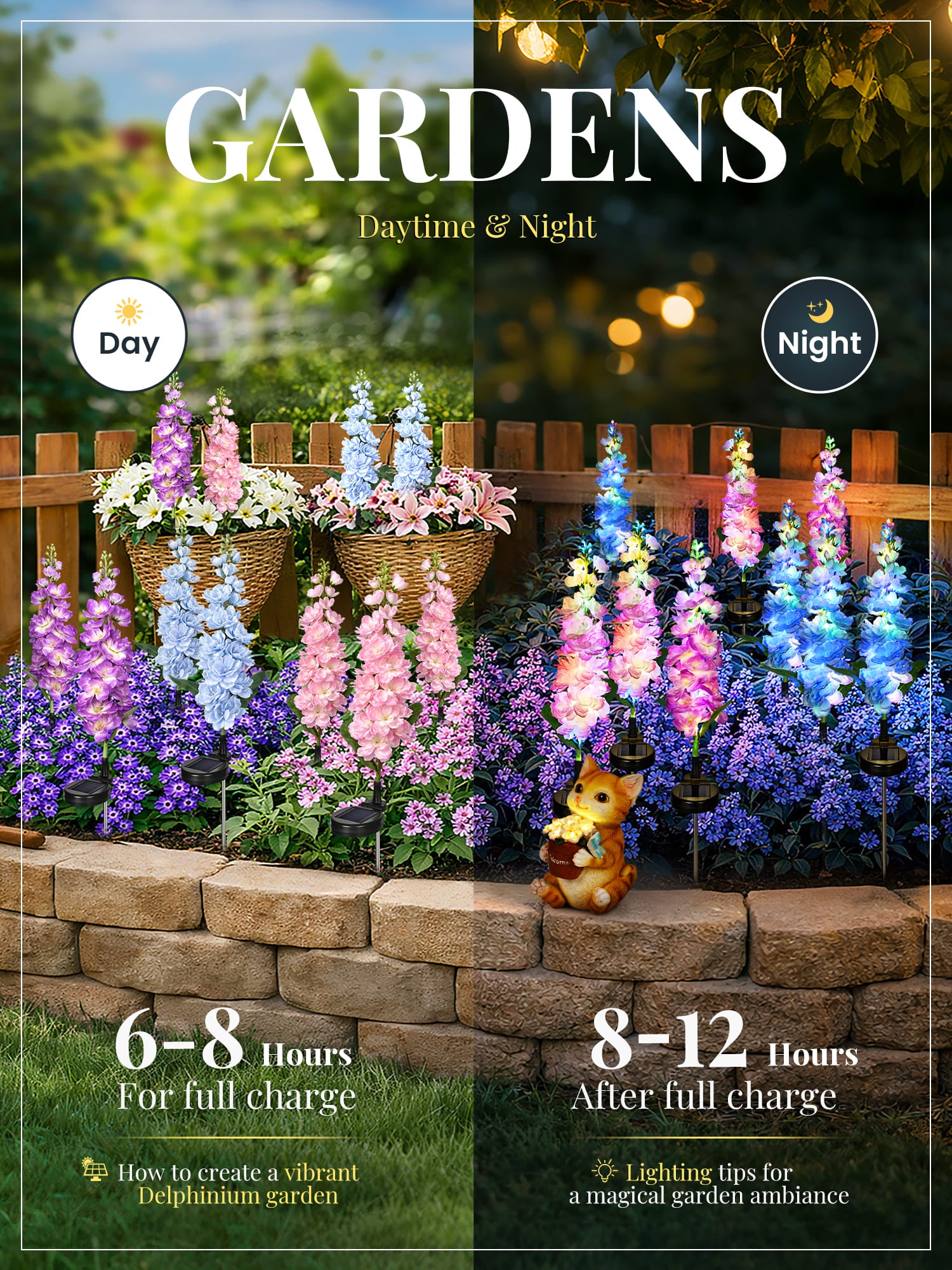 GIGALUMI Delphinium Solar Lights