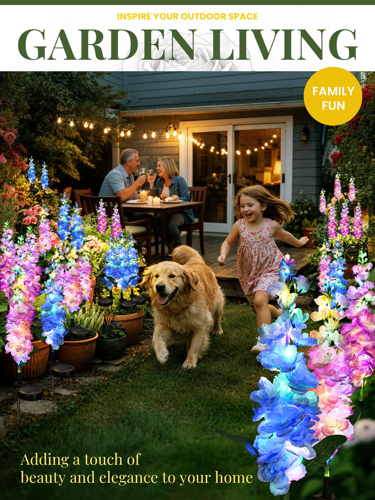 GIGALUMI Delphinium Solar Lights