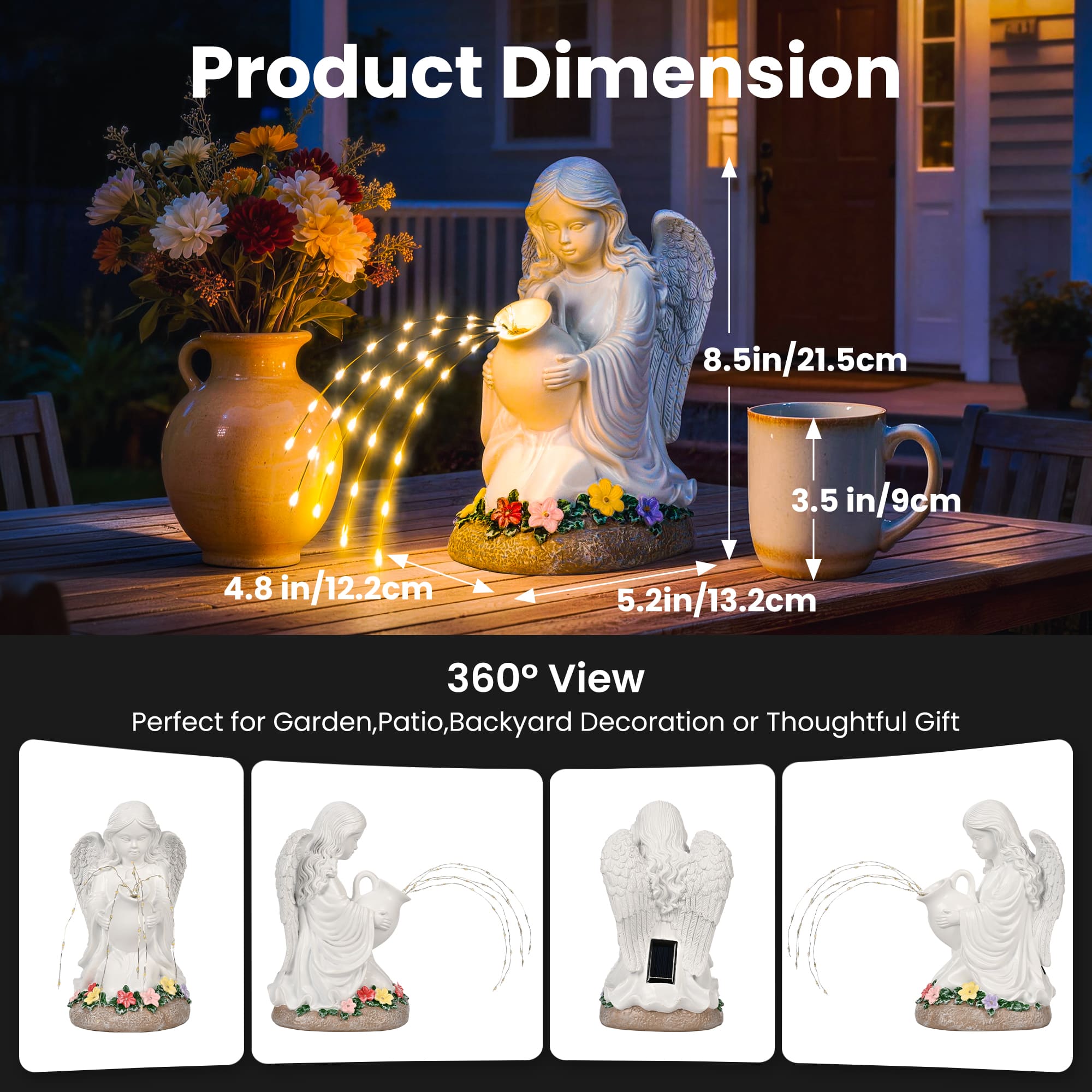 GIGALUMI Solar Powered Angel Statues