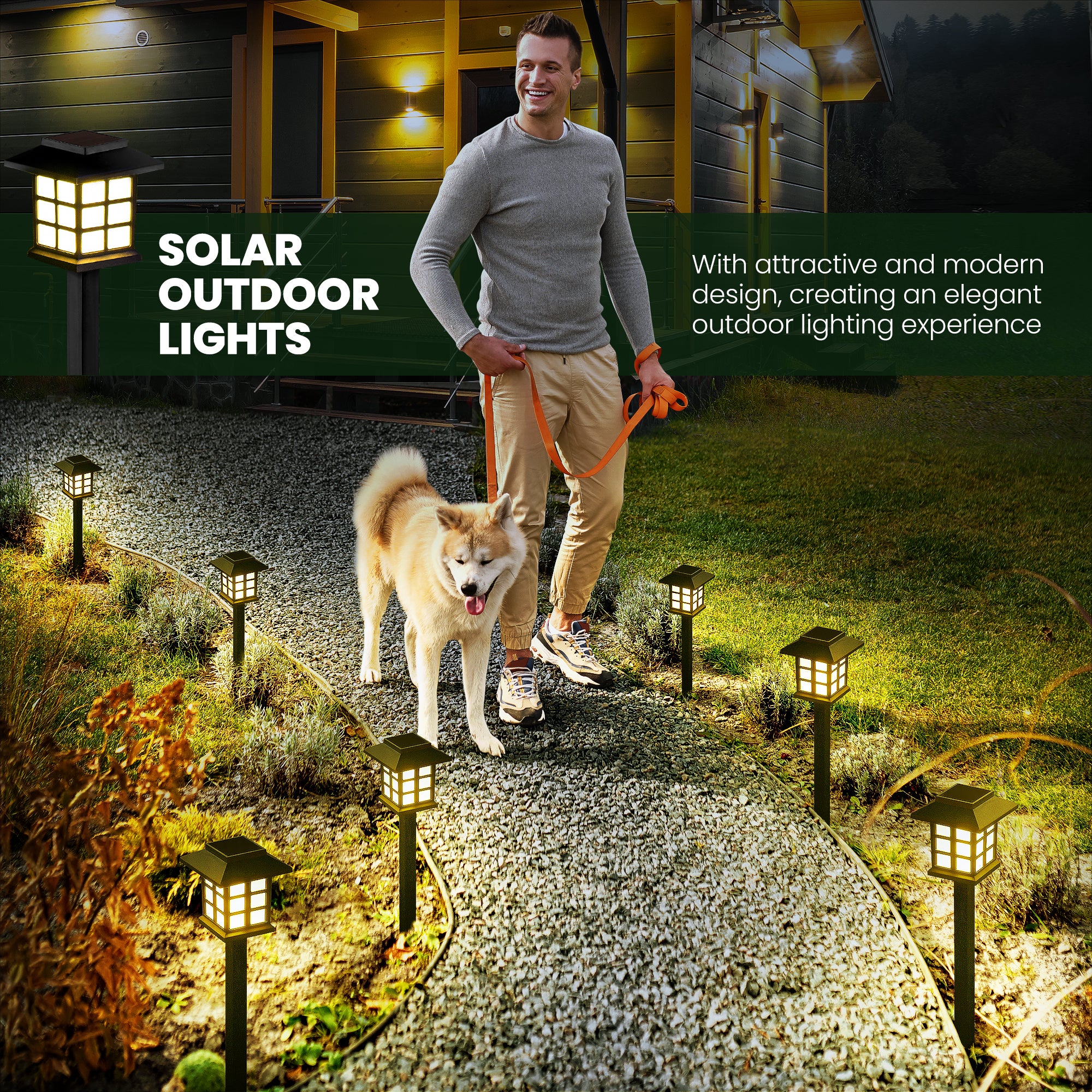 GIGALUMI 10 Pack  LED Solar Pathway Lights