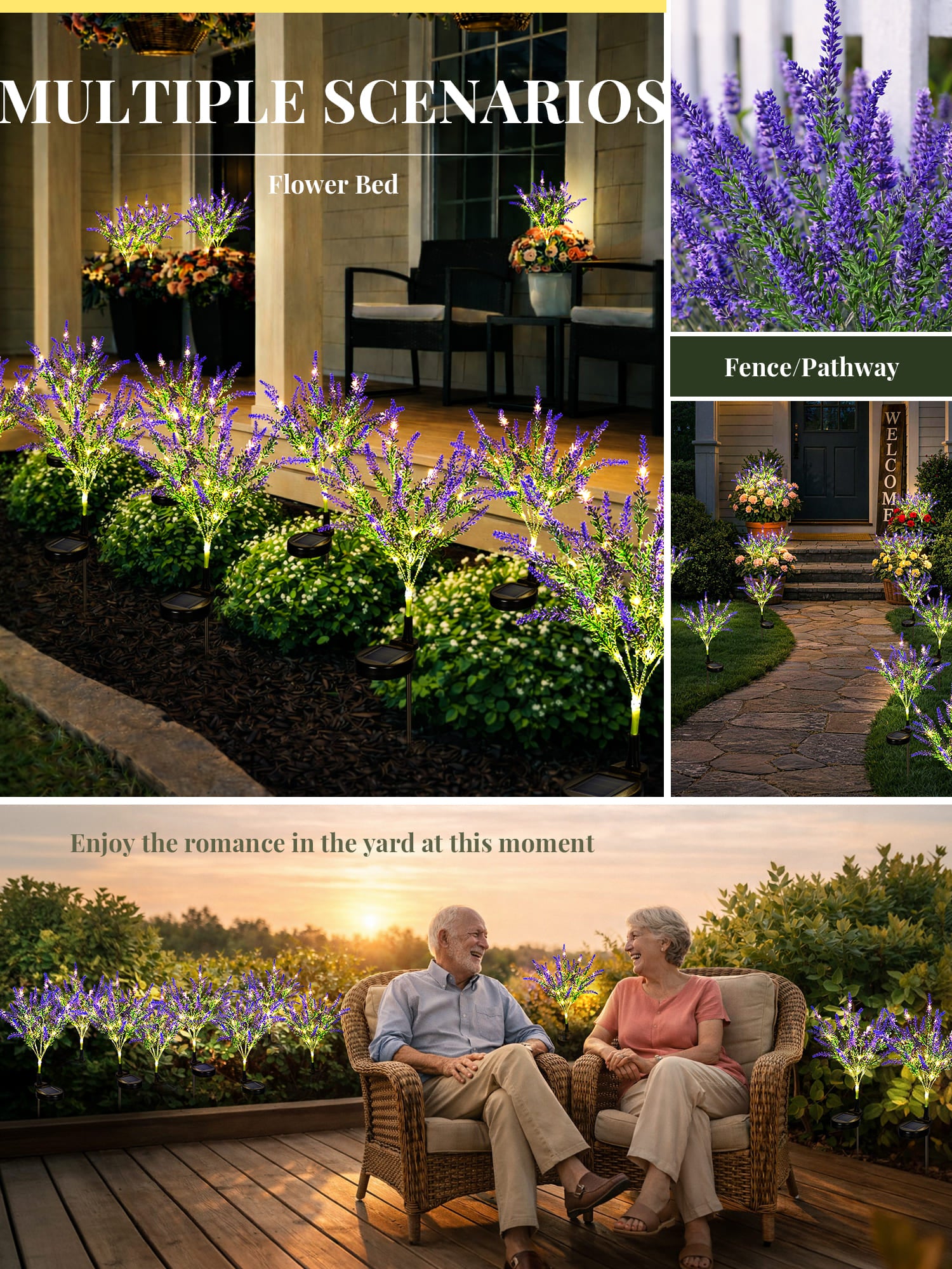 GIGALUMI Artificial Lavender Solar Lights