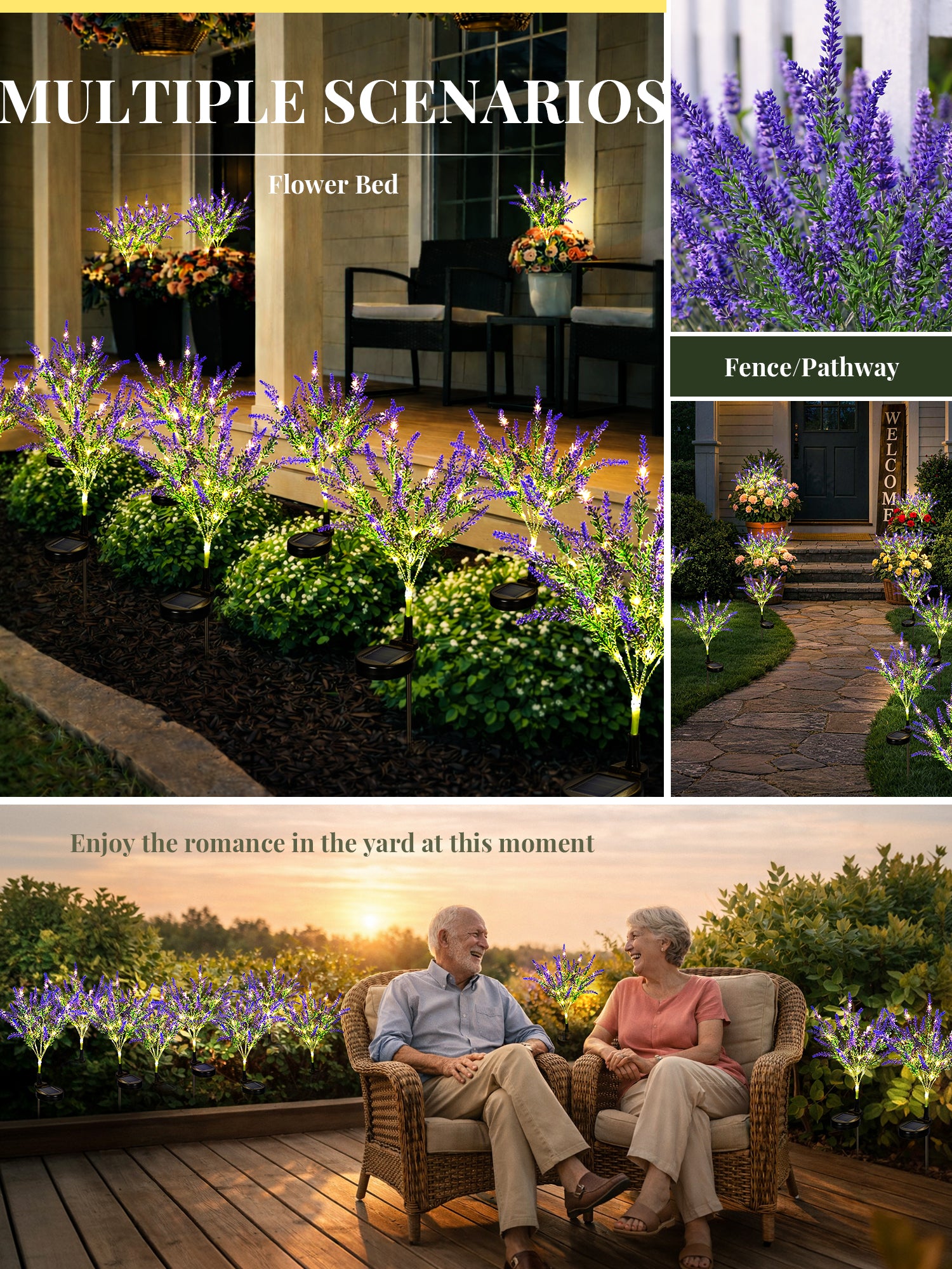 GIGALUMI Artificial Lavender Solar Lights