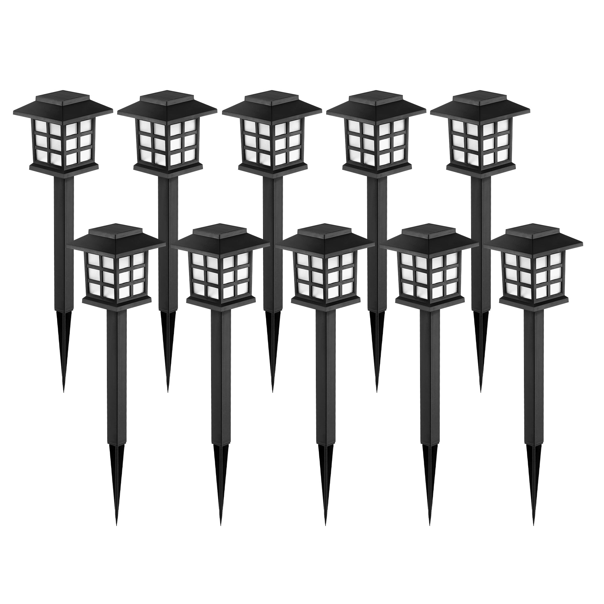 GIGALUMI 10 Pack  LED Solar Pathway Lights