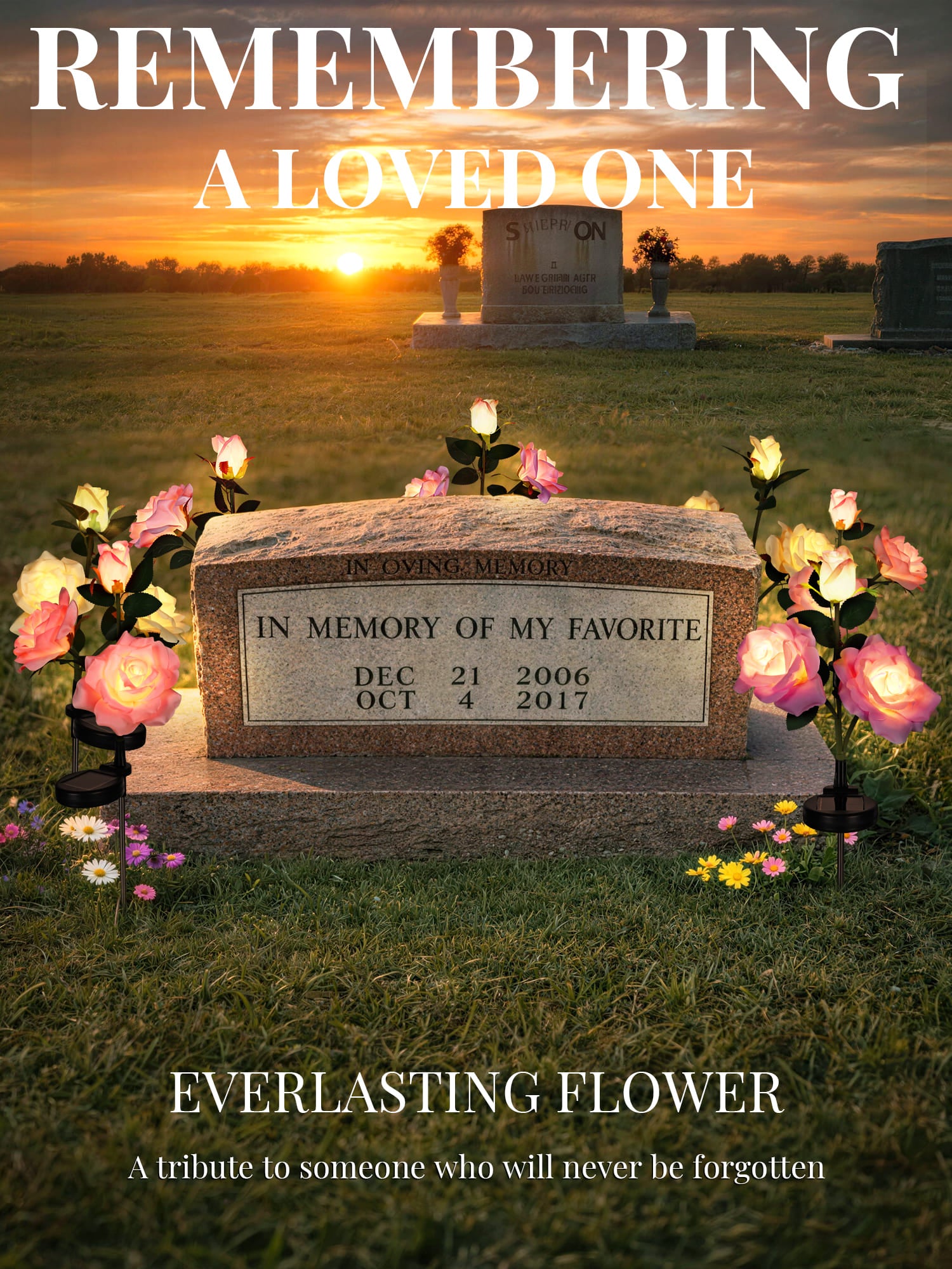 GIGALUMI Artificial Rose Solar Lights