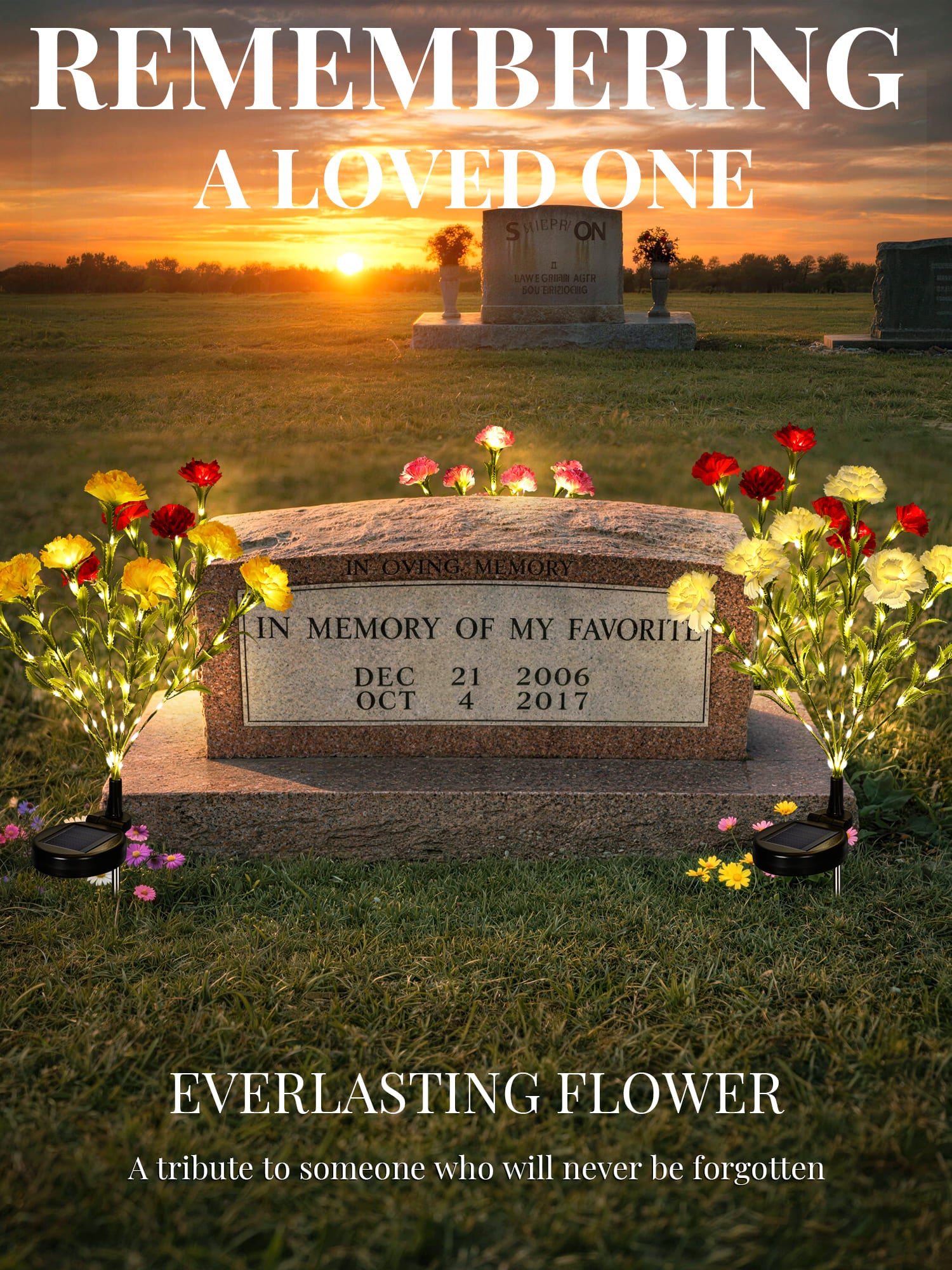 GIGALUMI Artificial Carnations Solar Lights