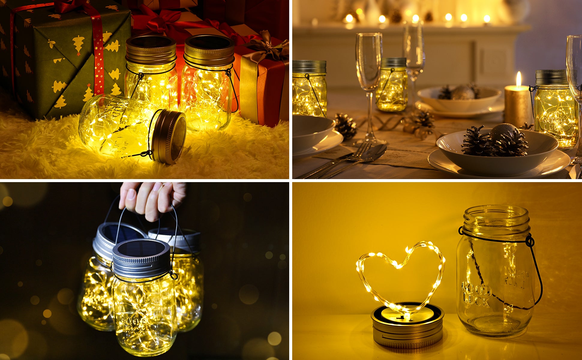 Gigalumi Solar Mason Jar Lights Set (6&8&12 Pack)