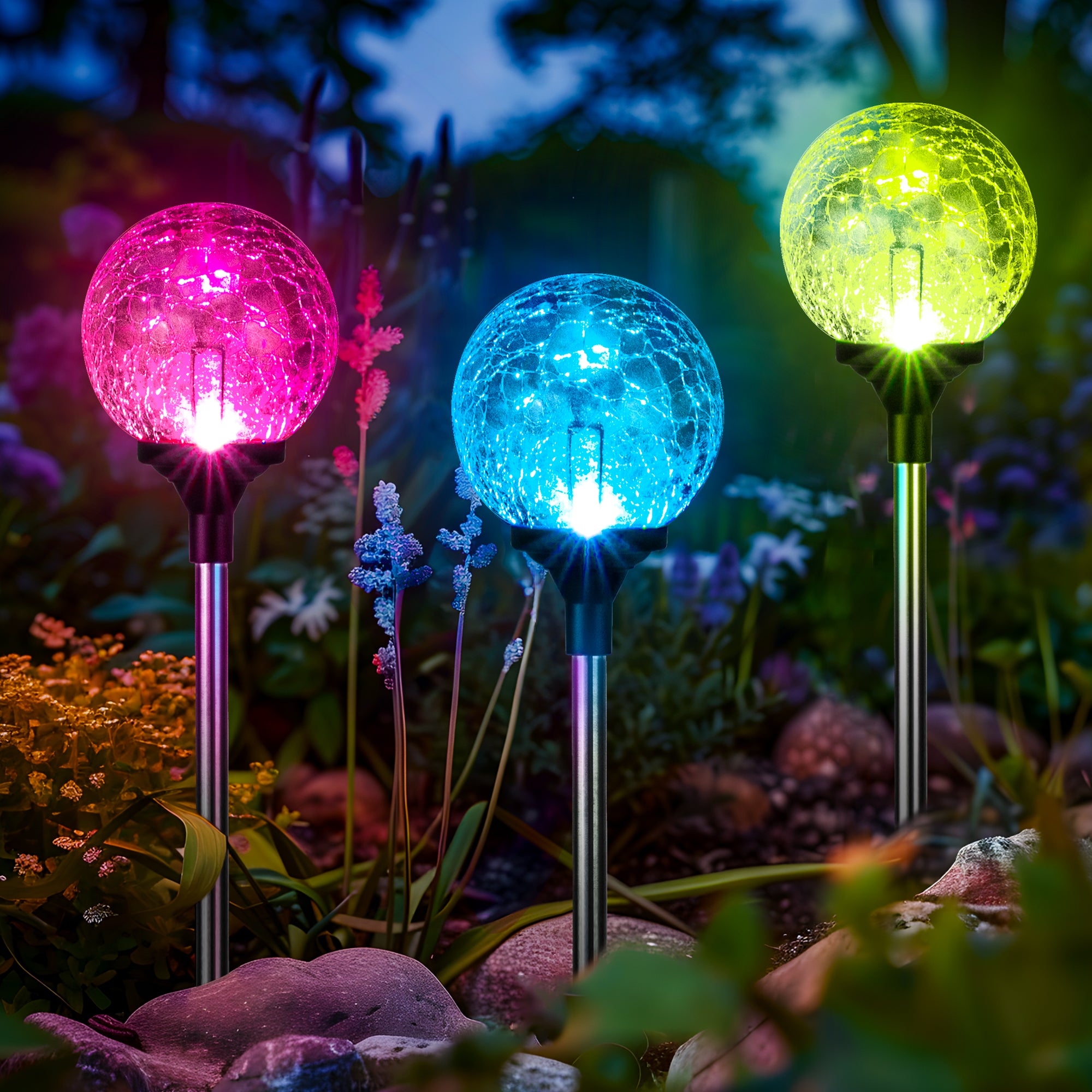 GIGALUMI Solar Garden Lights Outdoor Decorative Waterproof