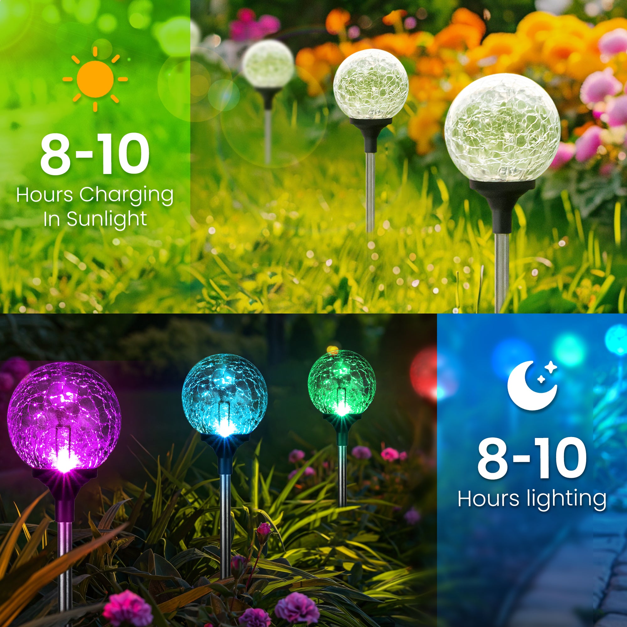 GIGALUMI Solar Garden Lights Outdoor Decorative Waterproof