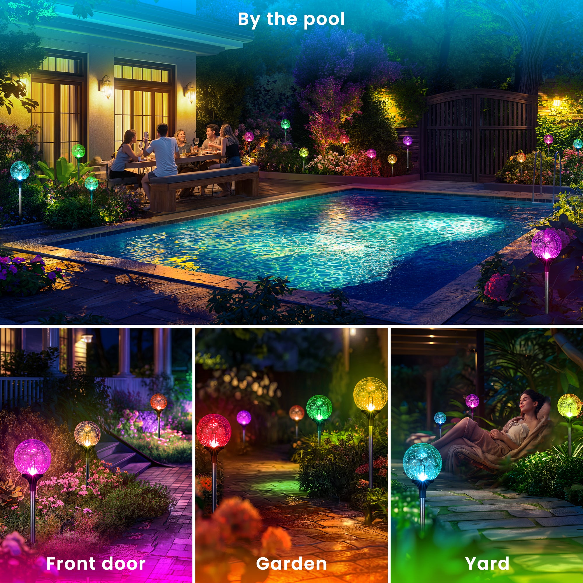GIGALUMI Solar Garden Lights Outdoor Decorative Waterproof