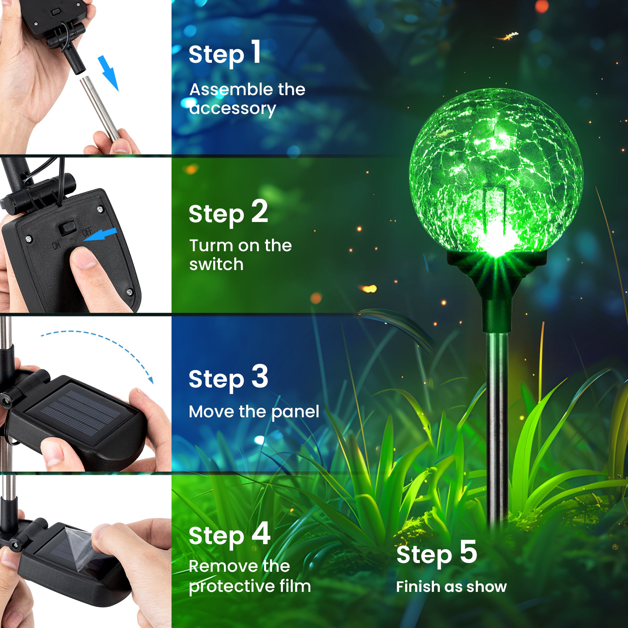 GIGALUMI Solar Garden Lights Outdoor Decorative Waterproof
