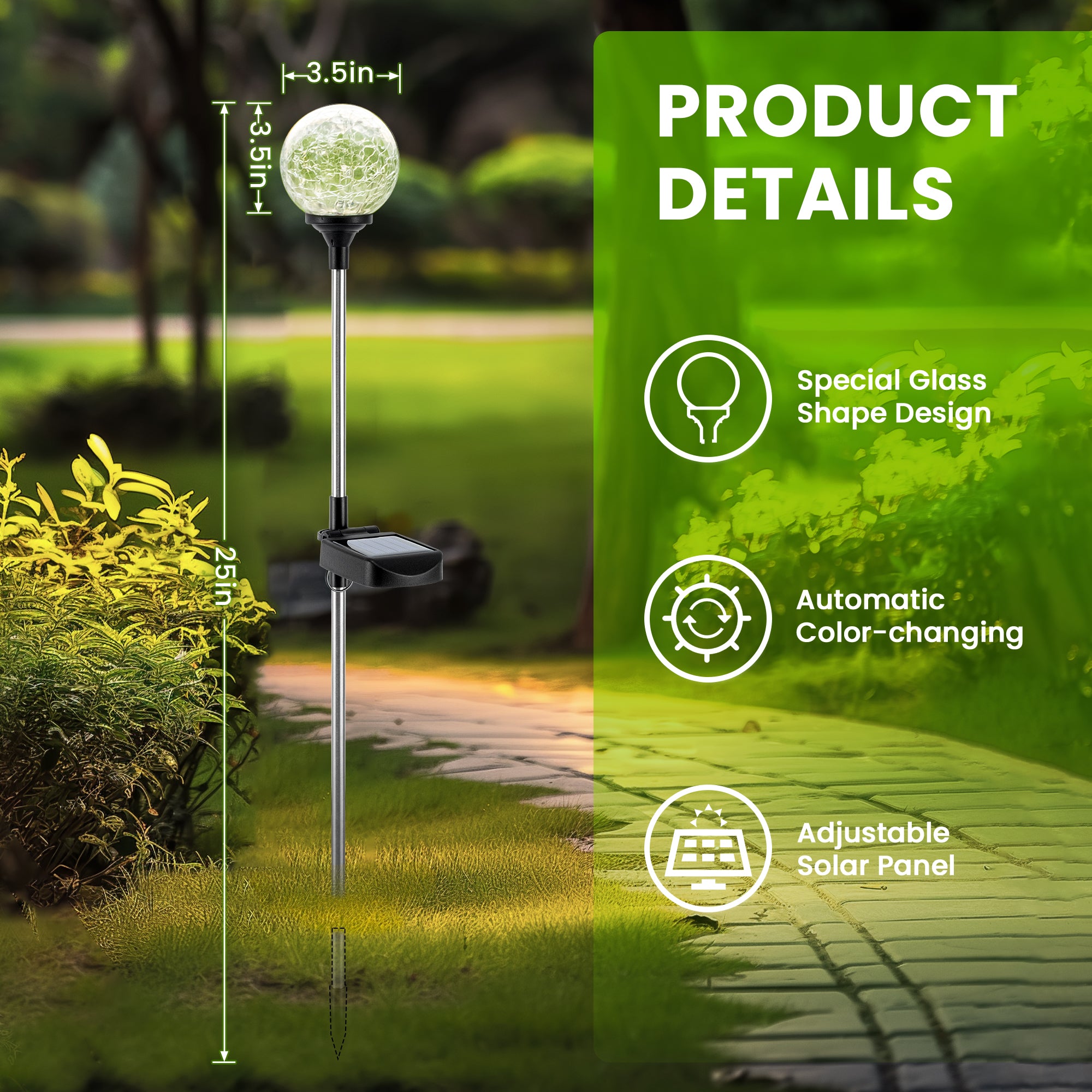 GIGALUMI Solar Garden Lights Outdoor Decorative Waterproof
