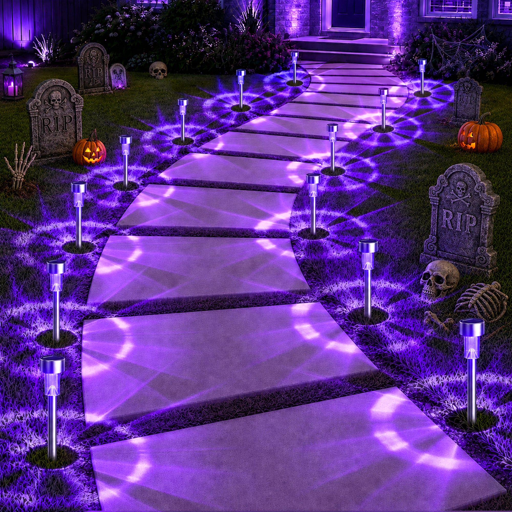 GIGALUMI Solar Halloween Lights Outdoor Waterproof Halloween Decor