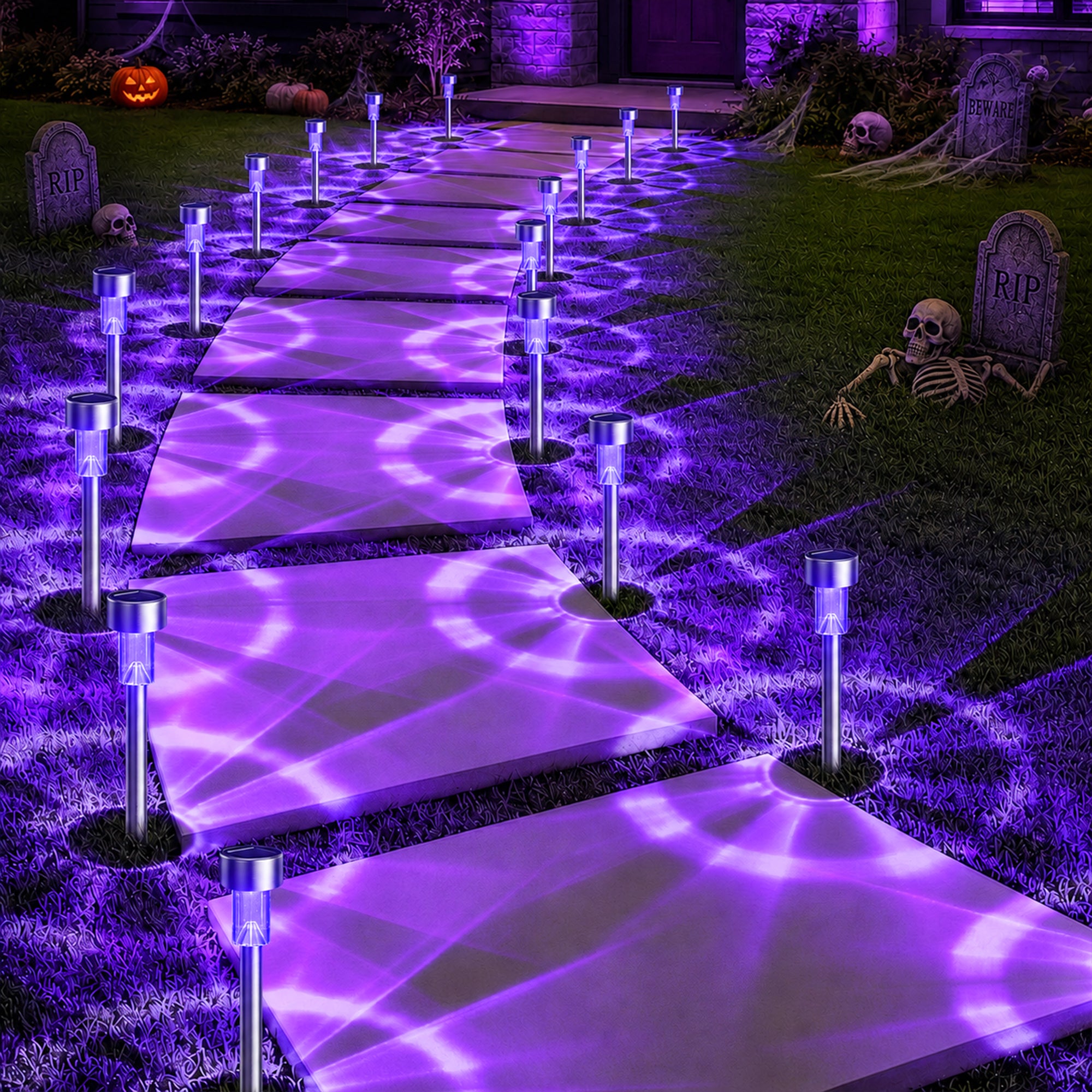 GIGALUMI Solar Halloween Lights Outdoor Waterproof Halloween Decor
