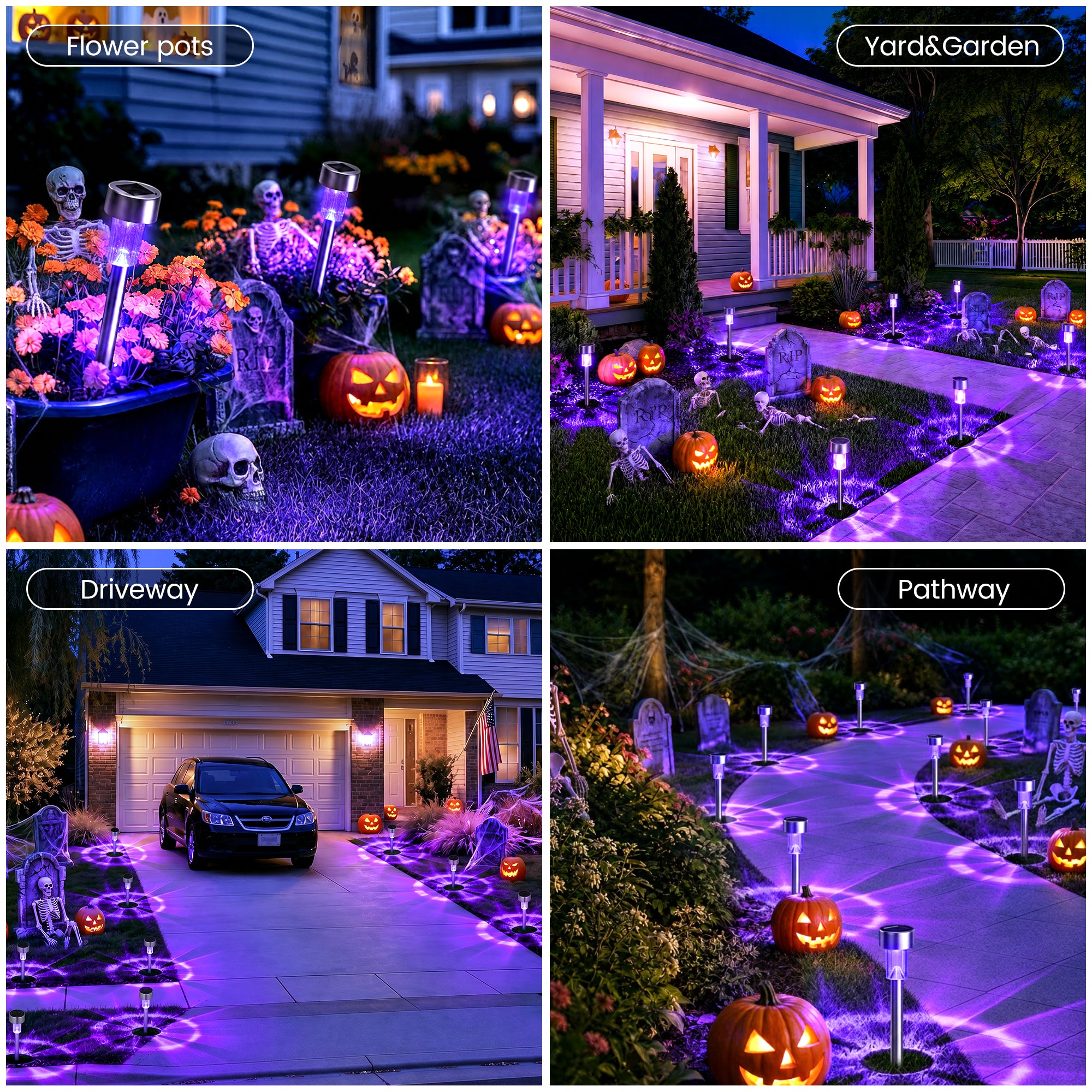 GIGALUMI Solar Halloween Lights Outdoor Waterproof Halloween Decor