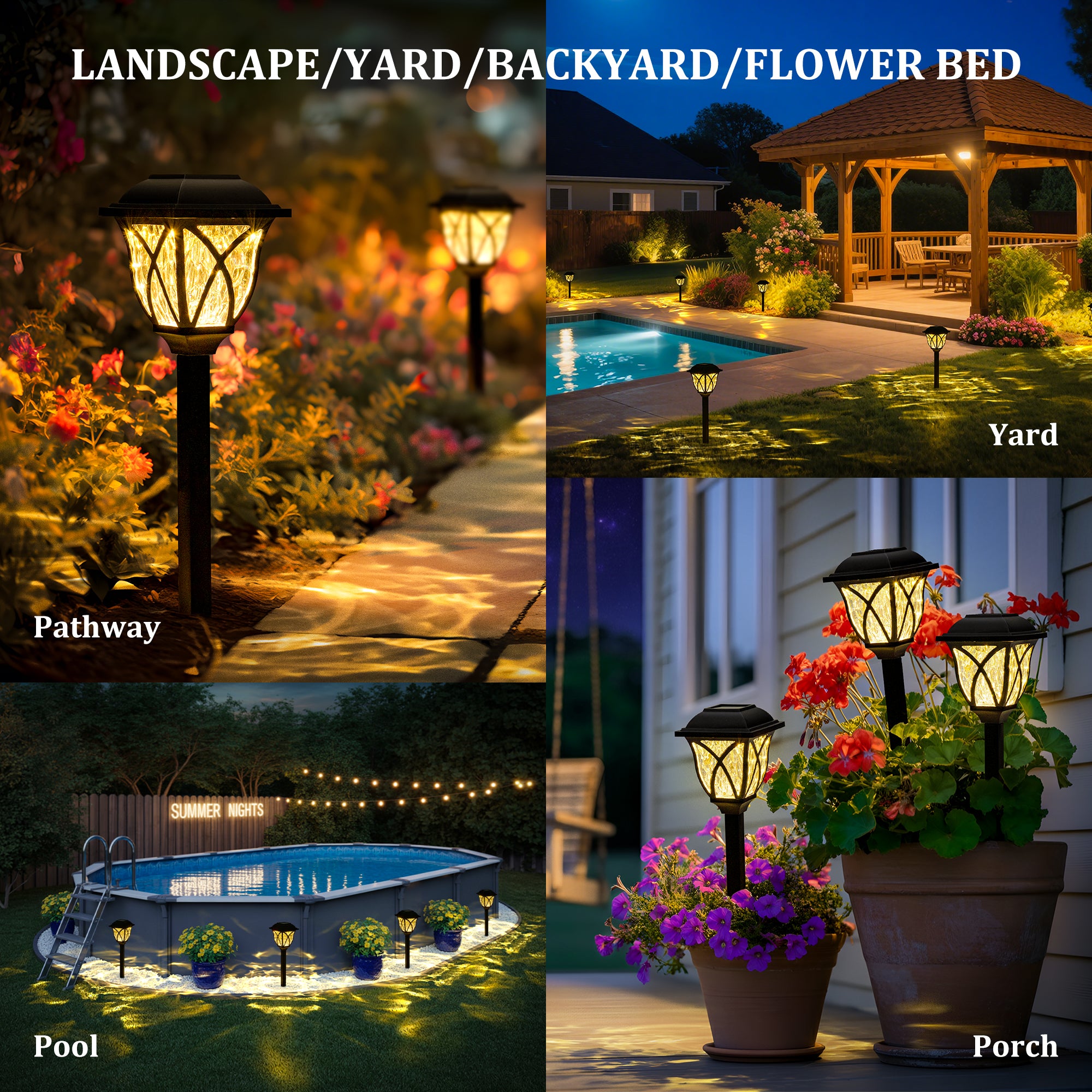 Gigalumi Hammered Solar Walkway Lights Set (6/8 Pack)
