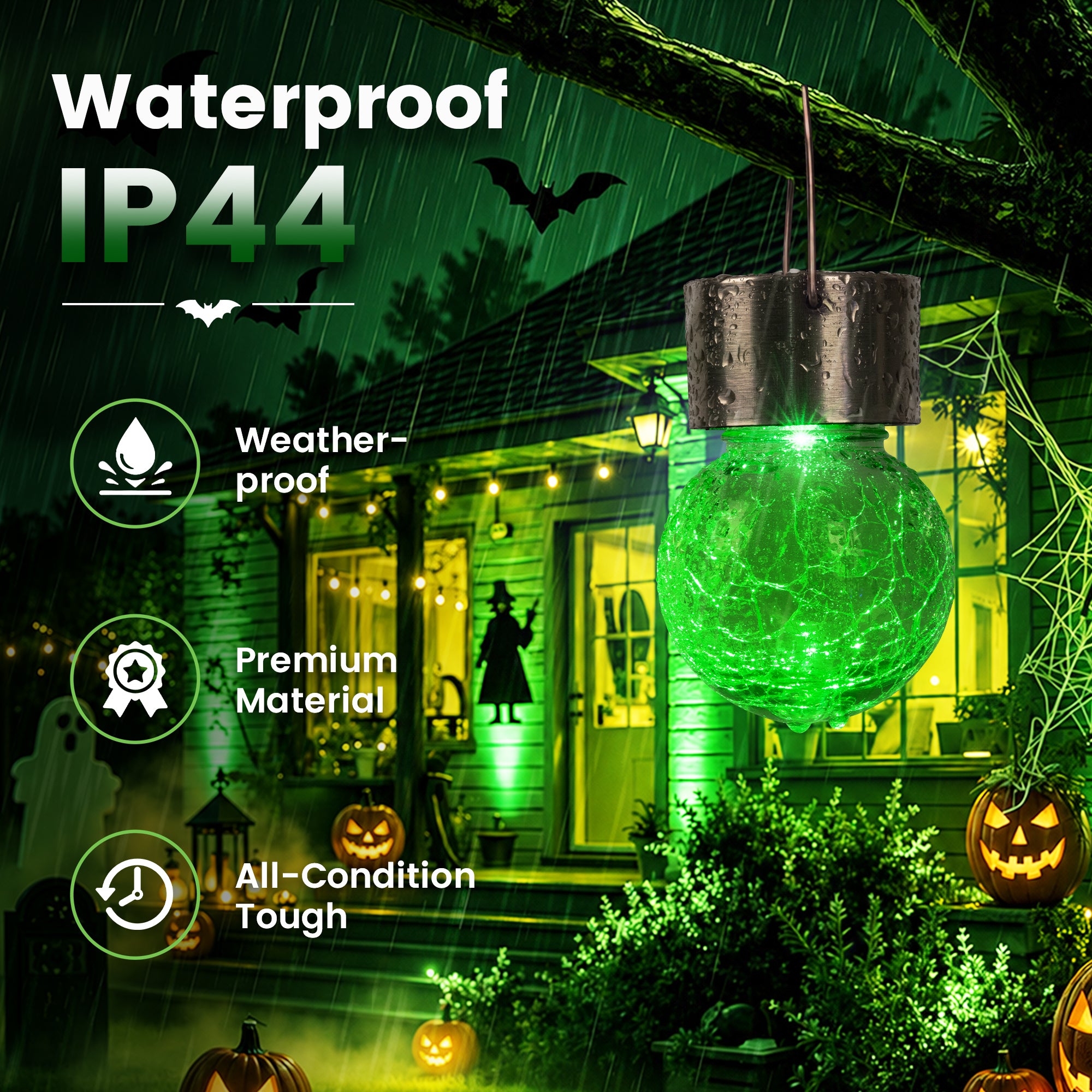GIGALUMI Halloween Solar Lights Outdoor Solar Hanging Lanterns Outside 12PC