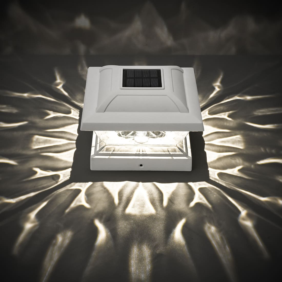 GIGALUMI Solar Powered White LED Outdoor Fence Post Cap Lights, 3.5x3.5 - 5x5