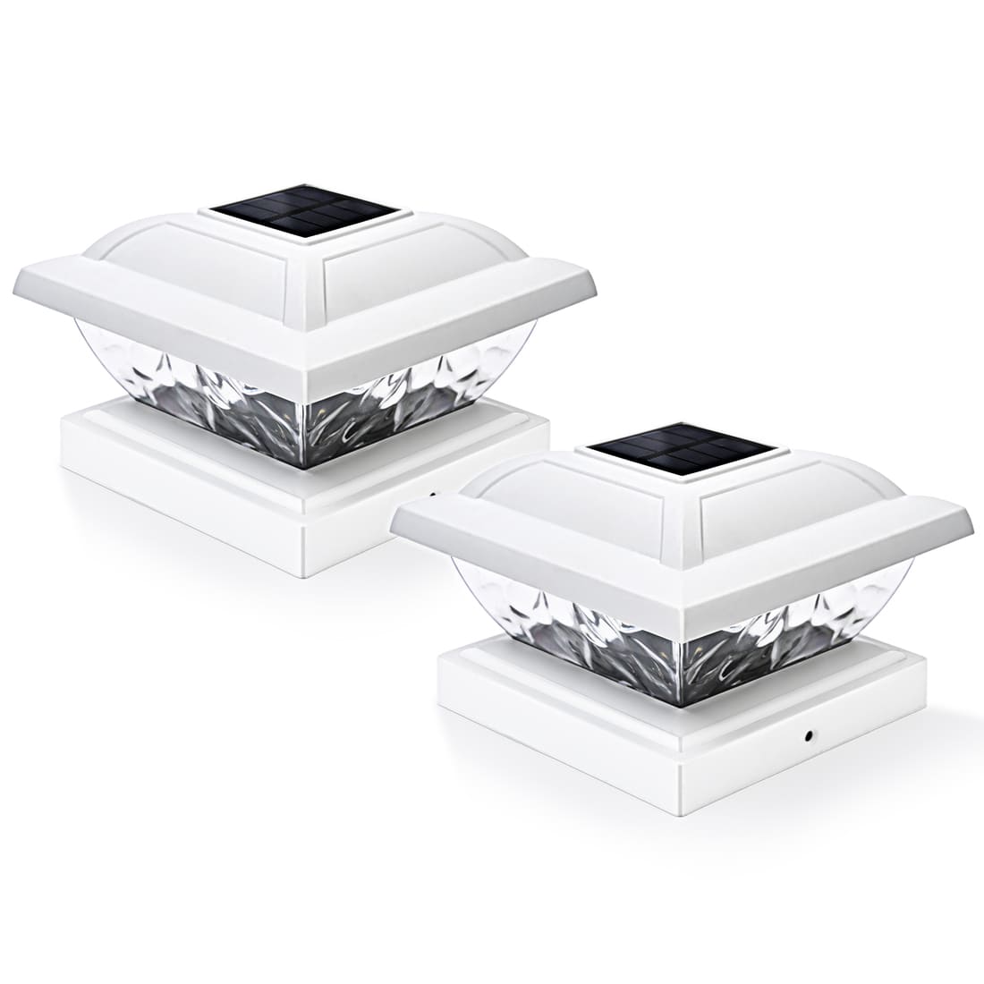 GIGALUMI Solar Powered White LED Outdoor Fence Post Cap Lights, 3.5x3.5 - 5x5