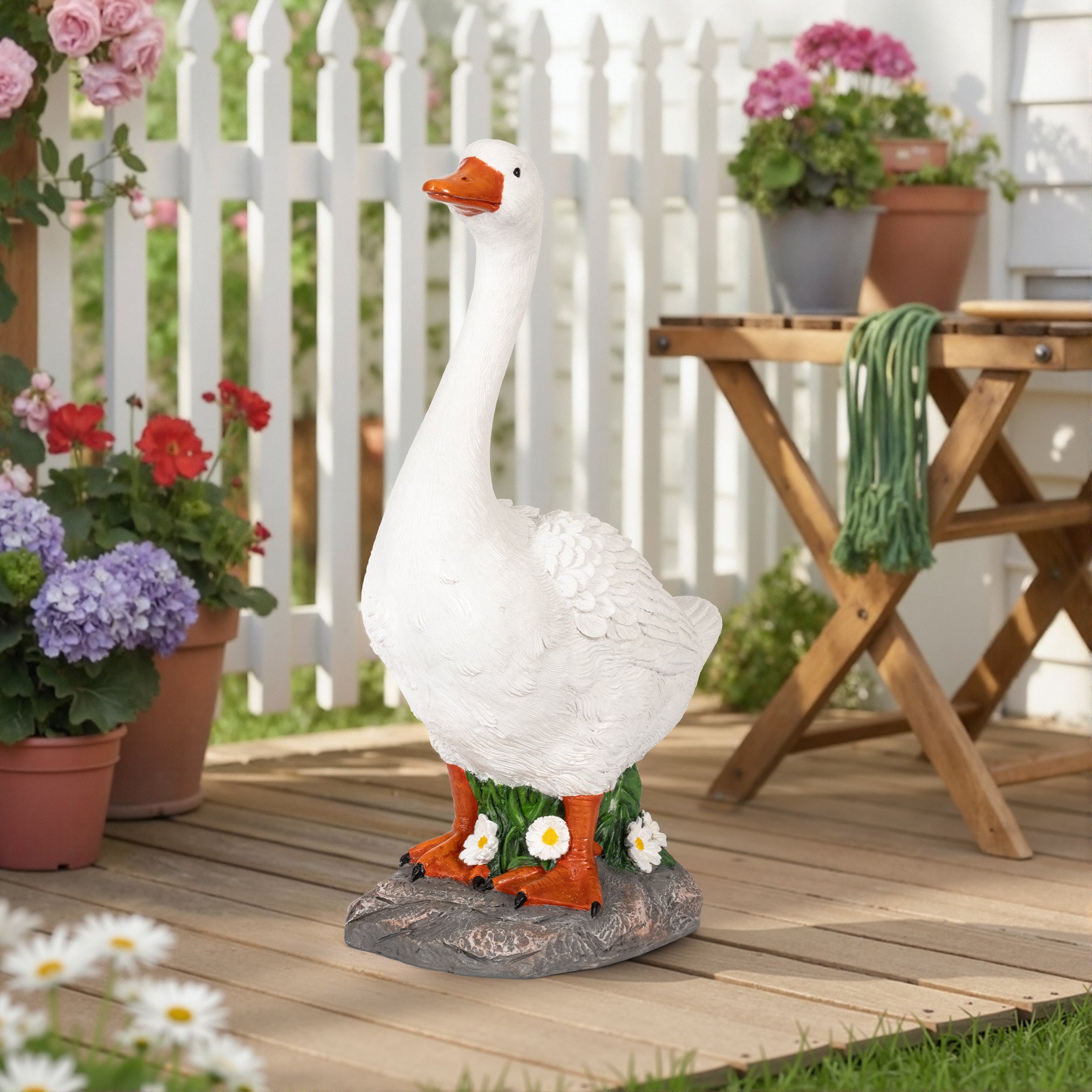 GIGALUMI Porch Goose Statue, Large Porch Goose Statue