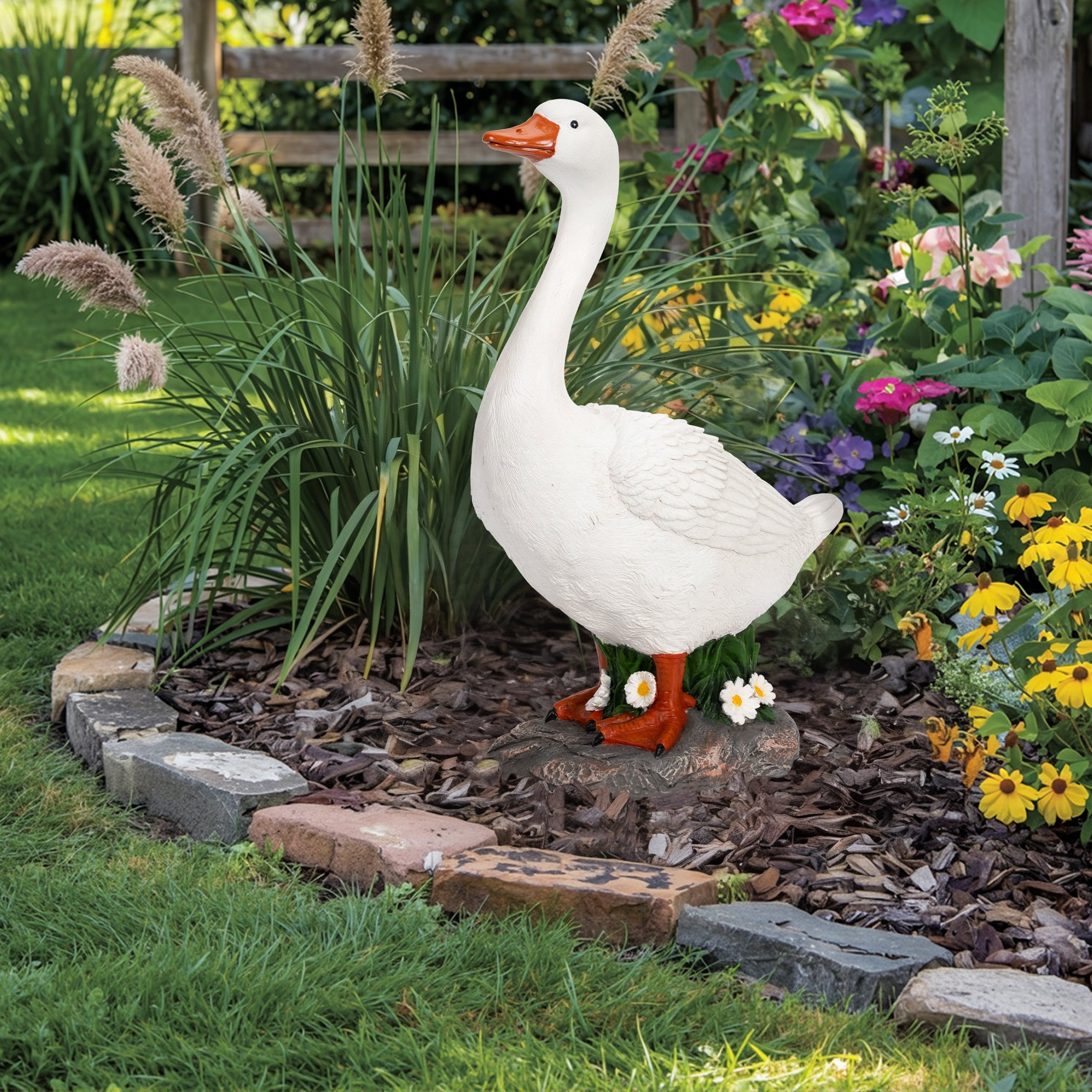 GIGALUMI Porch Goose Statue, Large Porch Goose Statue