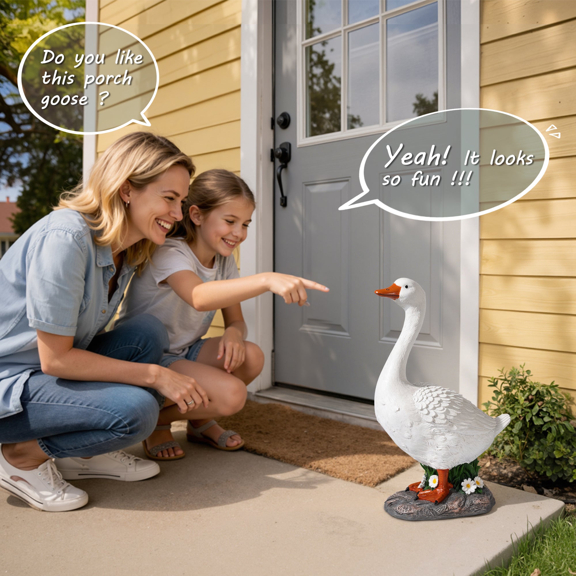 GIGALUMI Porch Goose Statue, Large Porch Goose Statue