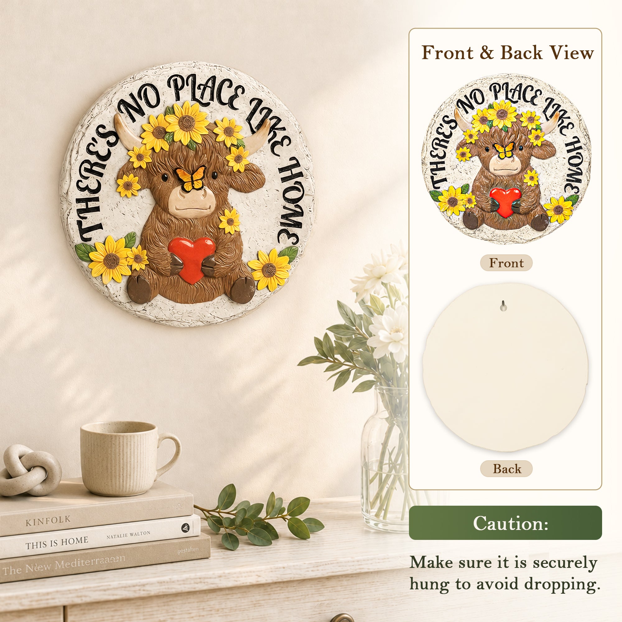 GIGALUMI  High Land Cow  Garden 10" Stepping Stones Outdoor