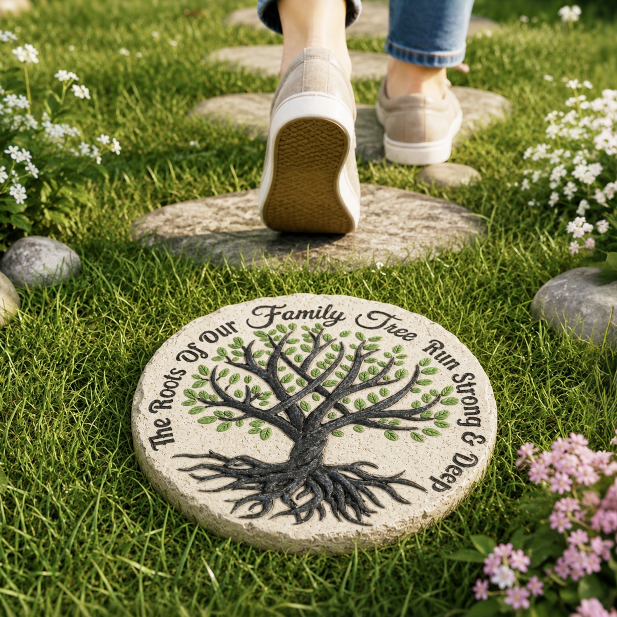 GIGALUMI Garden 10" Family Tree Grandma  Stepping Stones Outdoor