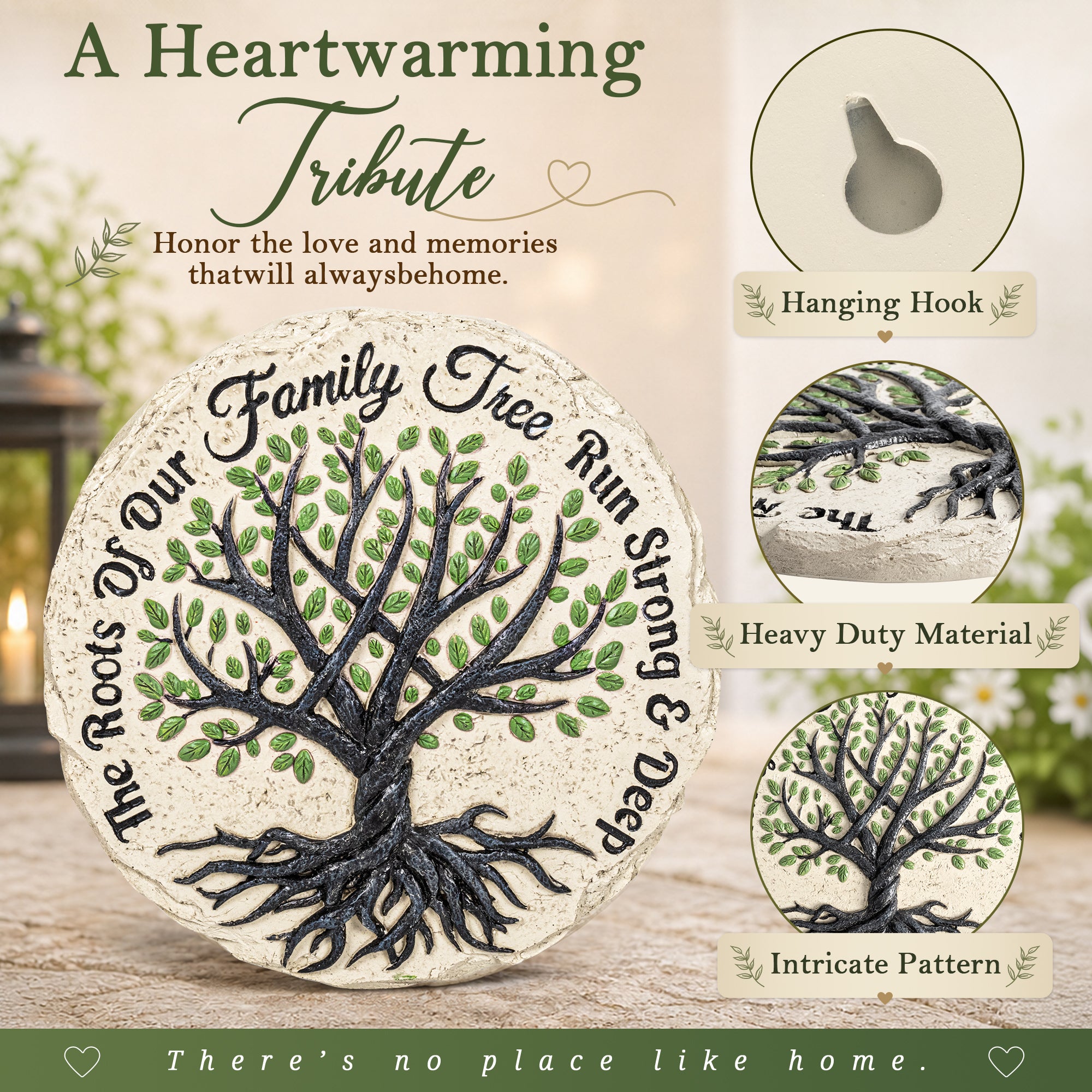 GIGALUMI Garden 10" Family Tree Grandma  Stepping Stones Outdoor