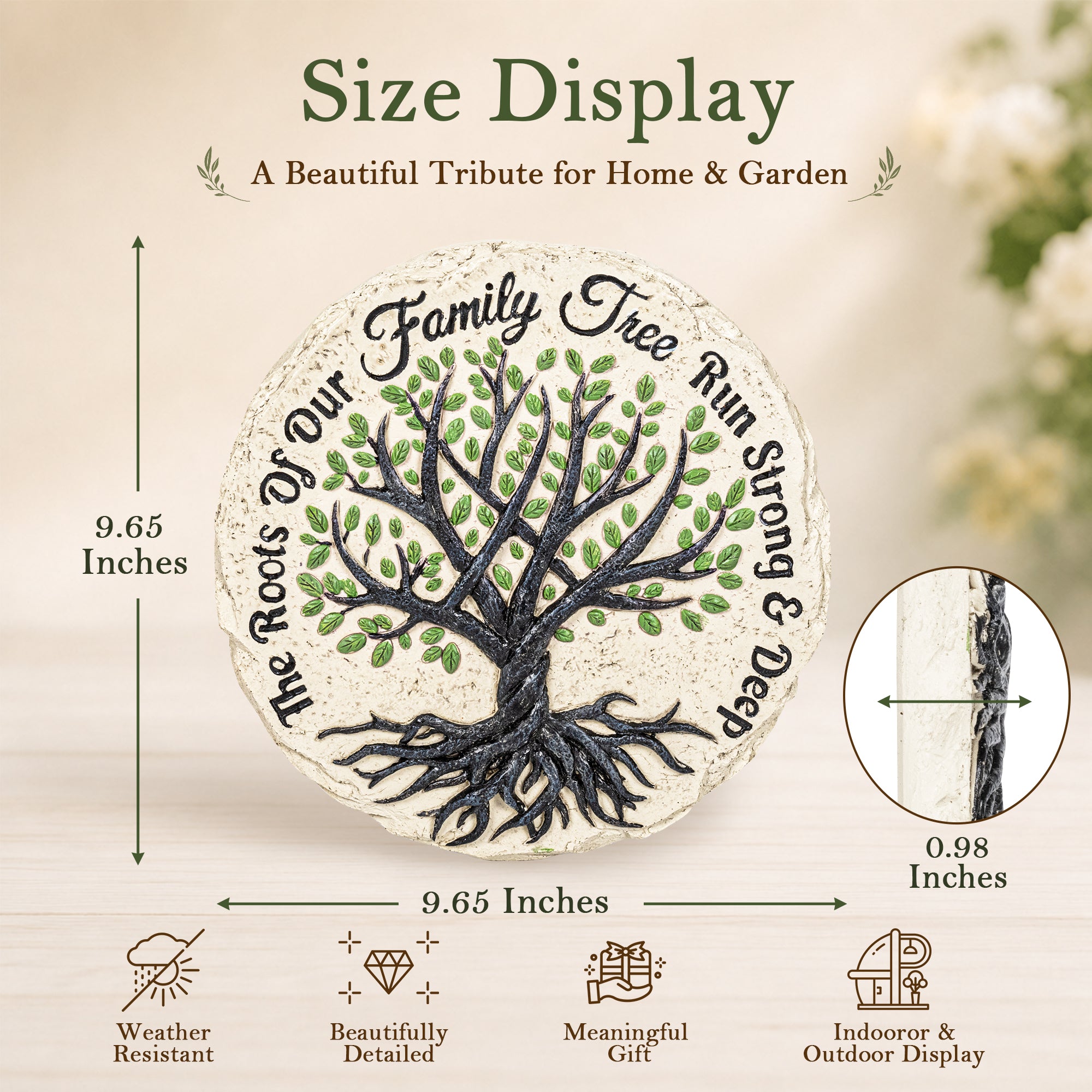 GIGALUMI Garden 10" Family Tree Grandma  Stepping Stones Outdoor