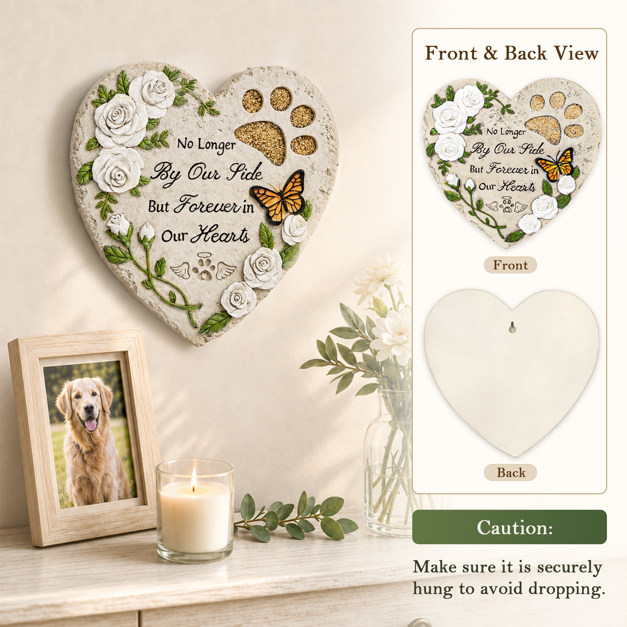 GIGALUMI Garden 10" Dog Memorial  Stepping Stones Outdoor