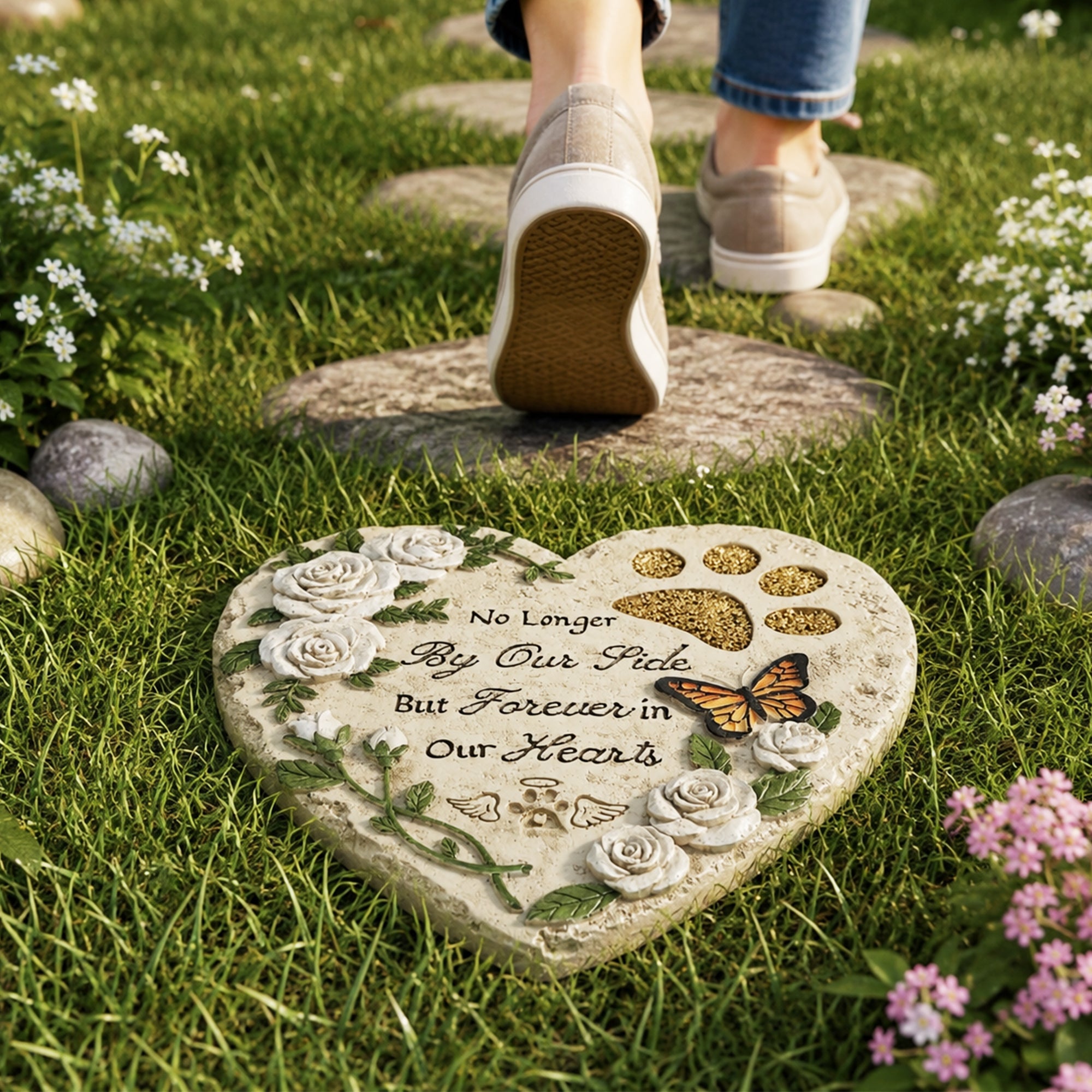 GIGALUMI Garden 10" Dog Memorial  Stepping Stones Outdoor