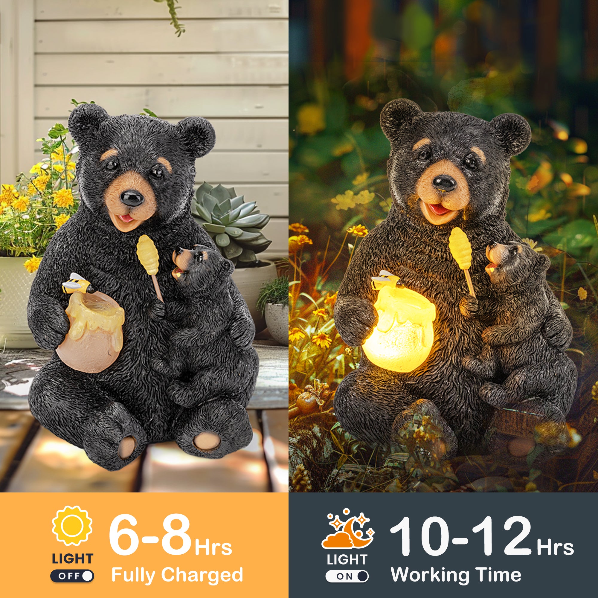Gigalumi Solar Honey Bear Statue (1 Pack)