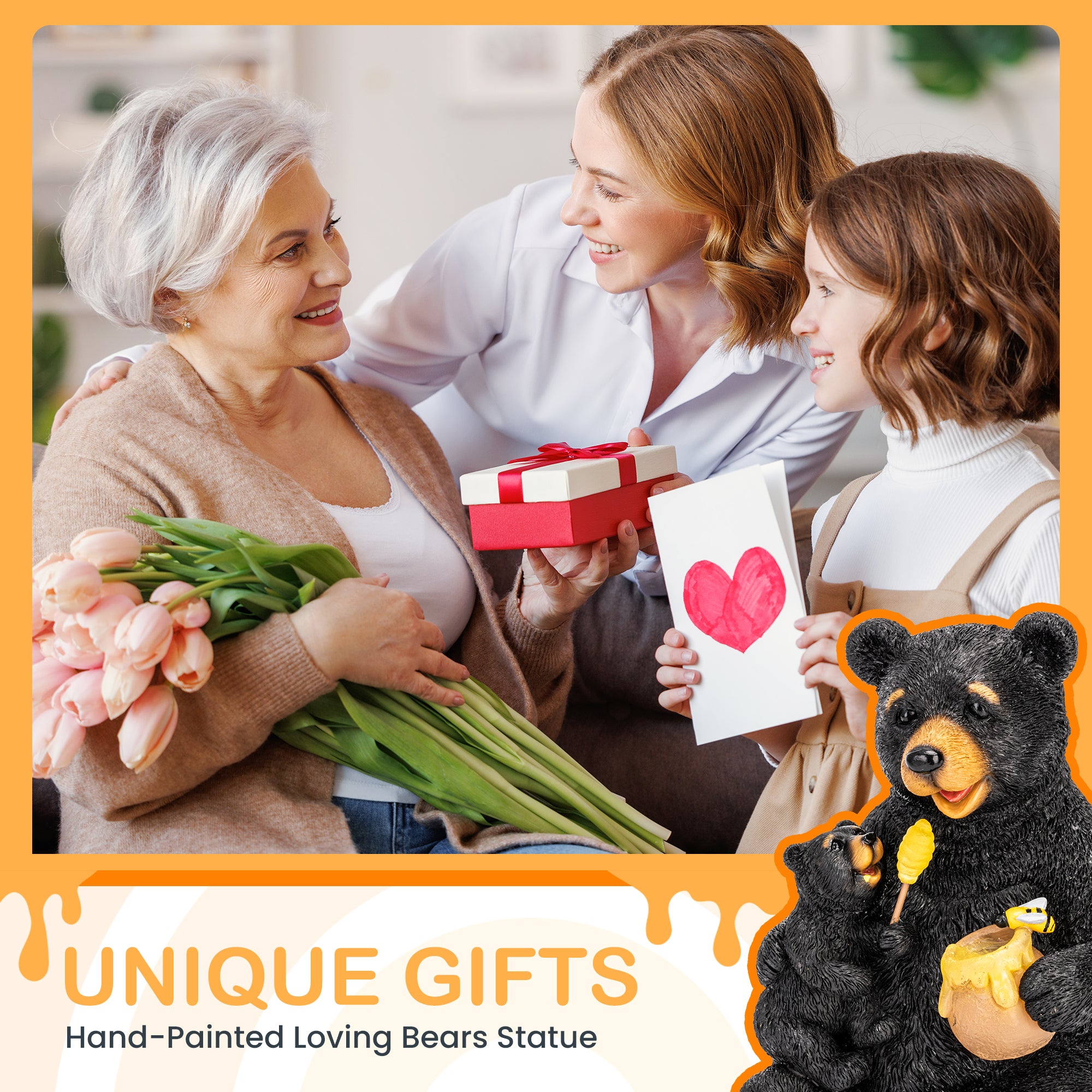 Gigalumi Solar Honey Bear Statue (1 Pack)