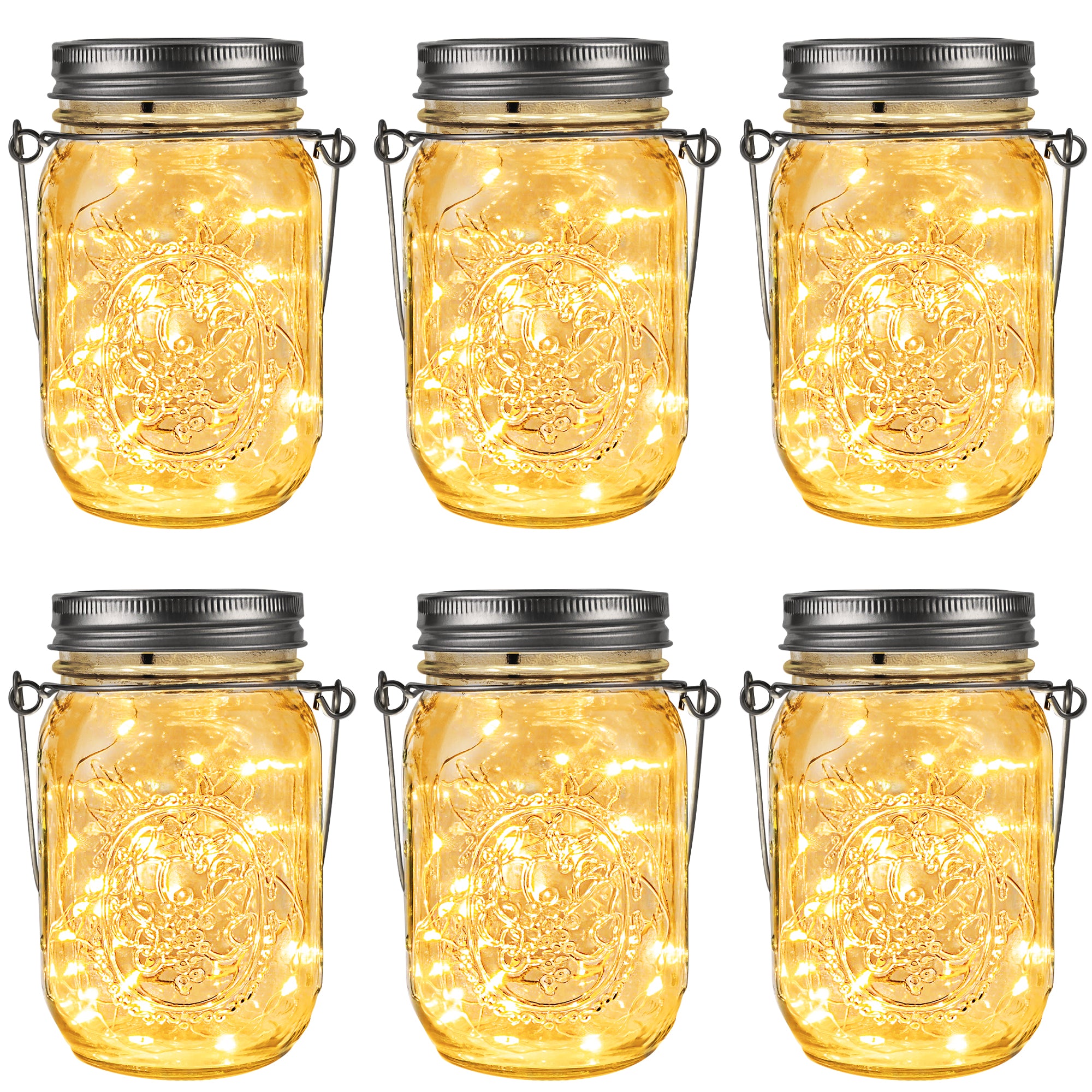 Gigalumi Solar Mason Jar Lights Set (6&8&12 Pack)
