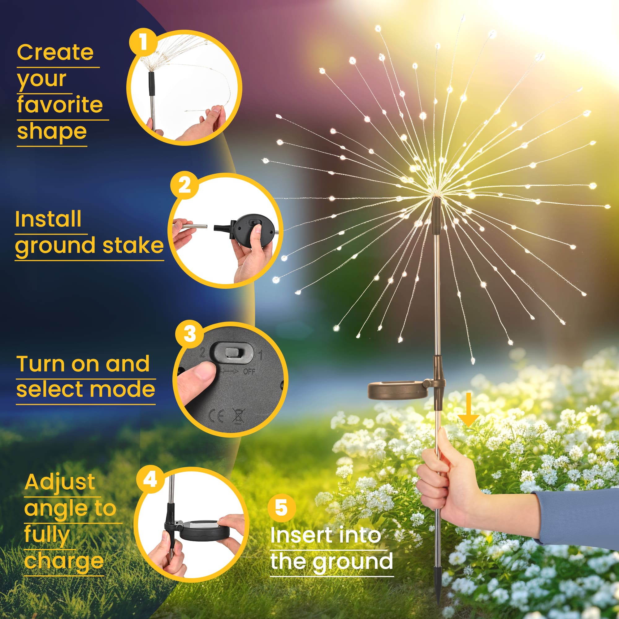 GIGALUMI Fairy Firework Solar Lights