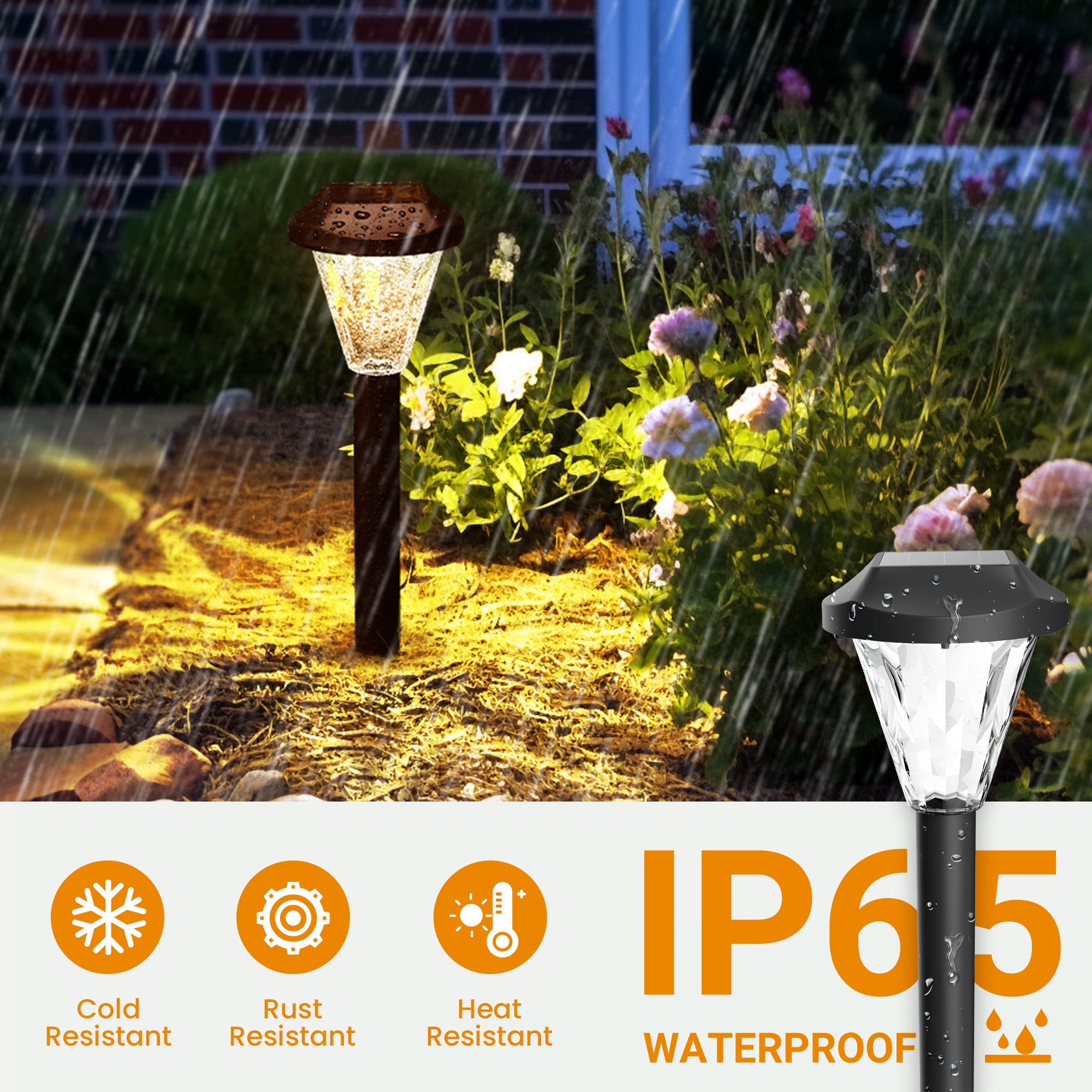 GIGALUMI 8 Pack Solar Lights Outdoor Waterproof